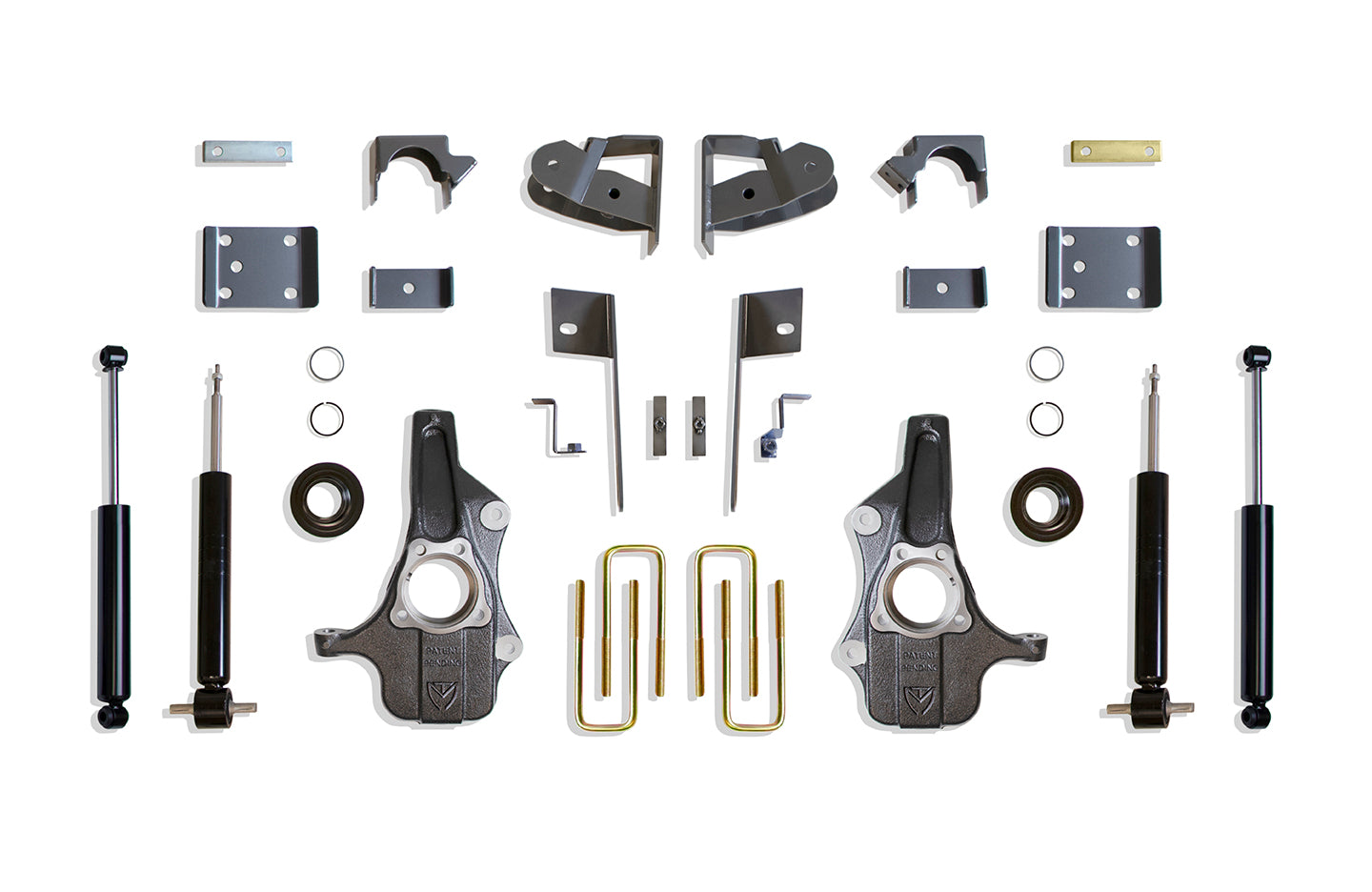 MaxTrac Suspension 2019-2025 Chevrolet Silverado 1500 2019-2025 GMC Sierra 1500 2WD 4WD 3"/5" Drop Height Lowering Kit With Spindles KS331935S