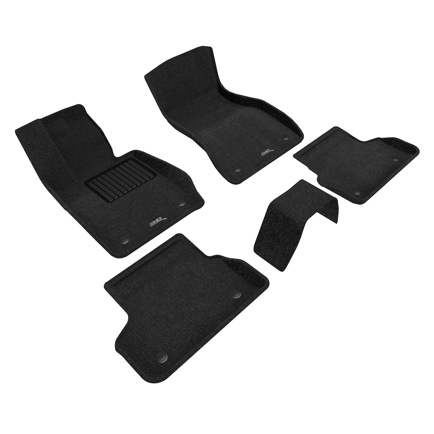 3D Maxpider 2017-2022 BMW 5 Series G30 G31 RWD Elegant 1St Row 2Nd Row Floor Mat Woven PP Black L1BM08404709