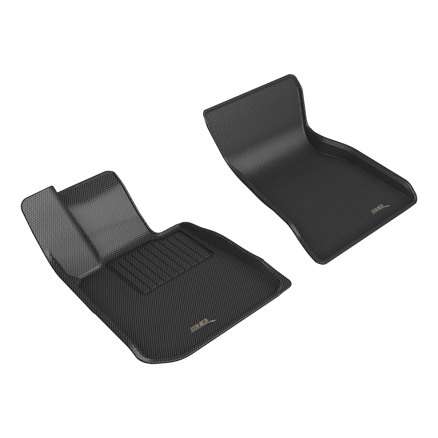 3D Maxpider 2022-2024 BMW I4 G26 Kagu Black 1st 2nd Row Kagu Carbon Fiber Embossed Pattern Floor Mat Black L1BM12911509