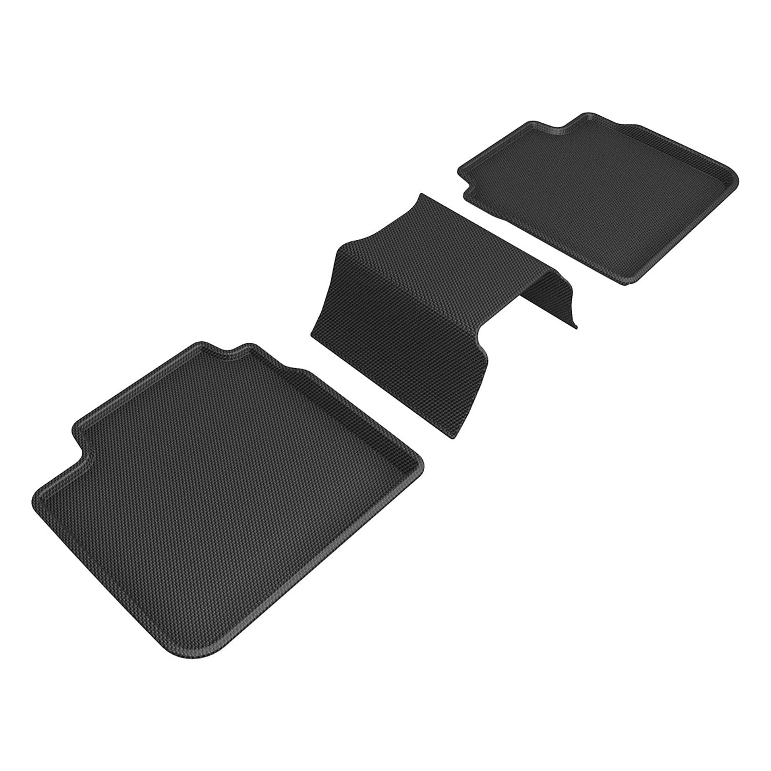 3D Maxpider 2023-2024 BMW 7 Series G70 Custom Fit 2nd Row Kagu Floor Liner Carbon Fiber Embossed Pattern Black L1BM13121509