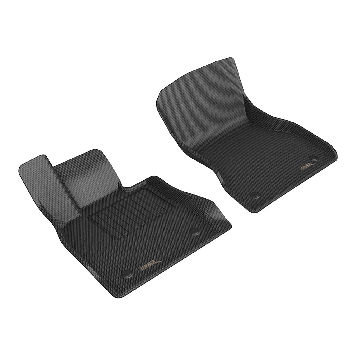 3D Maxpider 2023-2024 BMW 7 Series I7 G70 Custom Fit 1st Row Kagu Floor Liner Carbon Fiber Embossed Pattern Black L1BM13211509