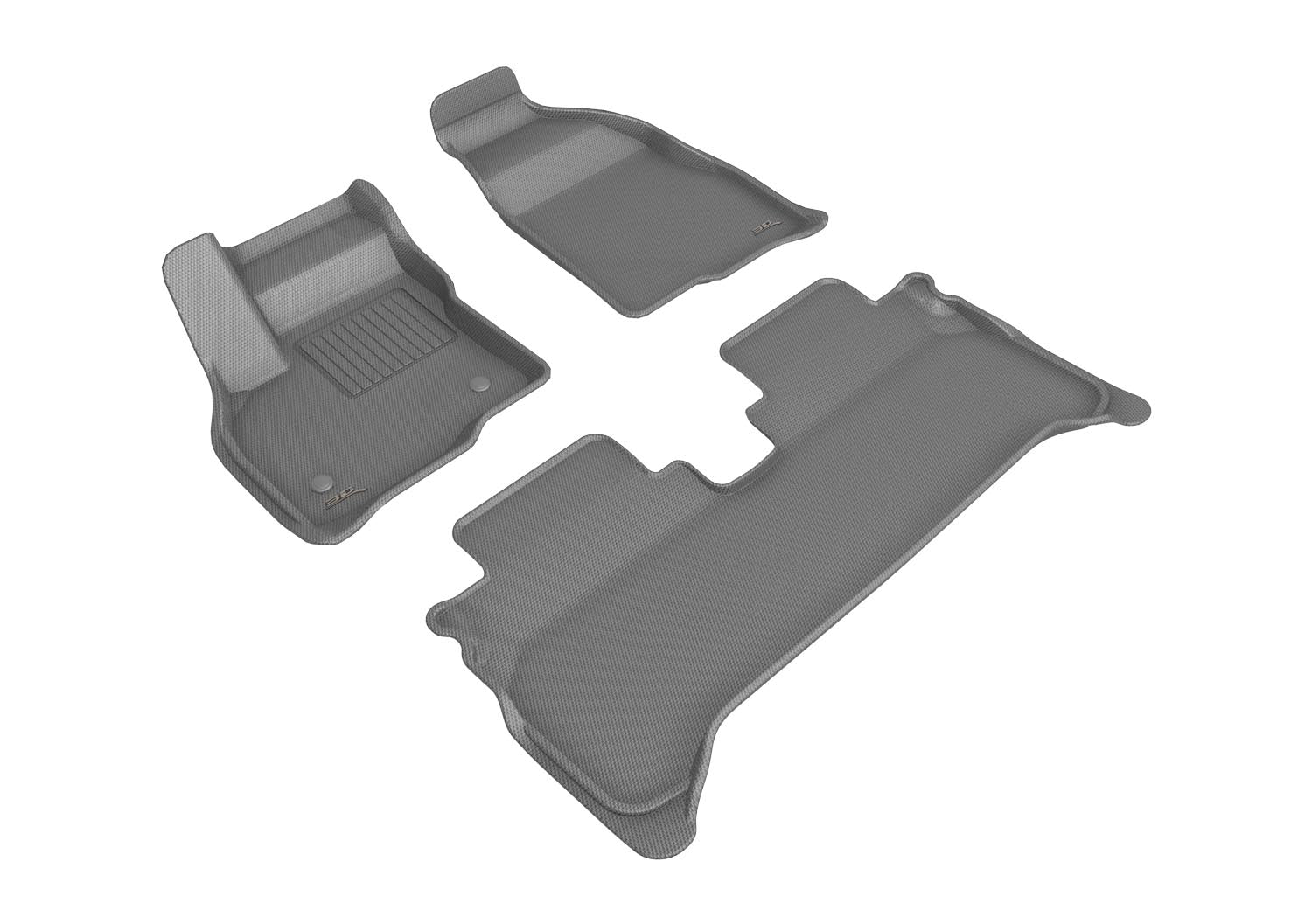 3D Maxpider 2022-2023 Chevrolet Bolt EUV 1st 2nd Row Kagu Floor Mat Carbon Fiber Embossed Pattern Gray L1CH09701501