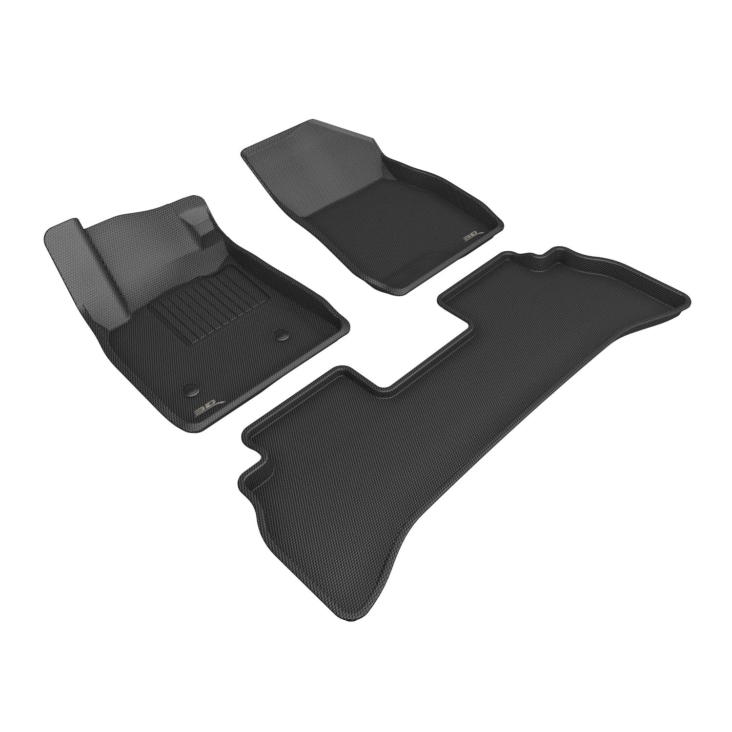 3D Maxpider 2021-2024 Chevrolet Trailblazer Kagu 1st 2nd Row Kagu Carbon Fiber Embossed Pattern Floor Mat Black L1CH10301509