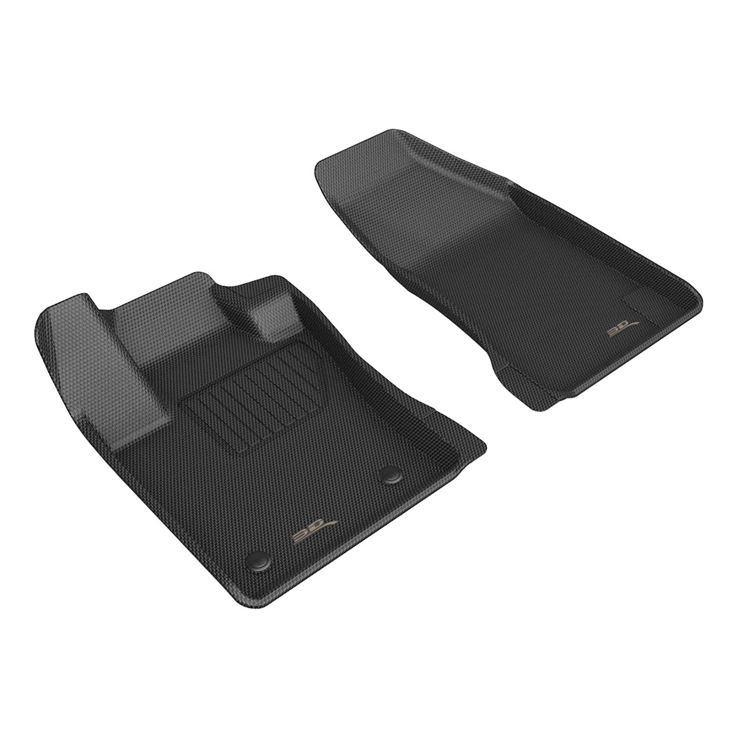 3D Maxpider 2023-2024 Dodge Hornet Custom Fit 1st Row Kagu Floor Mat Carbon Fiber Embossed Pattern Black L1DG03511509