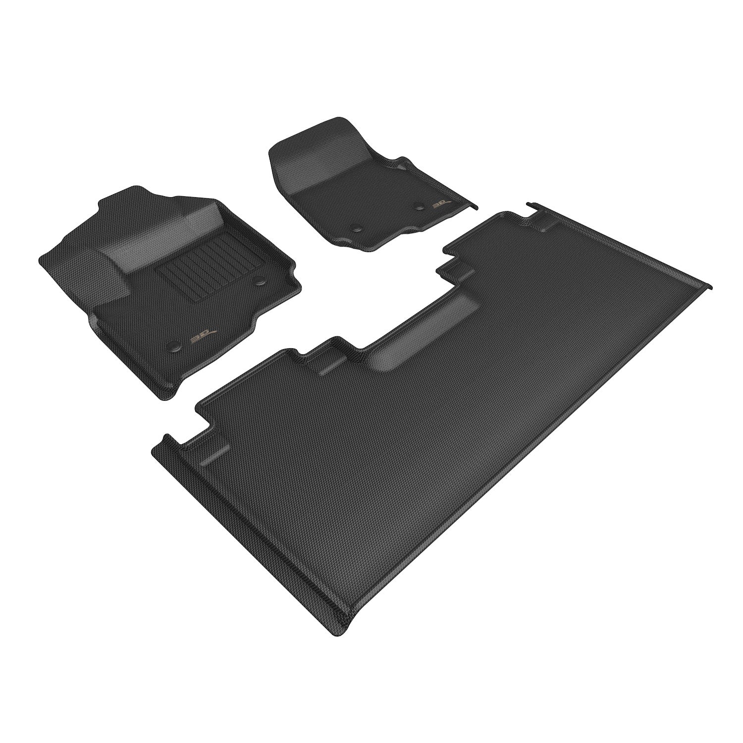 3D Maxpider 2023-2024 Ford F-250 Supercab Custom Fit Floor Liner 1st 2nd Row Kagu Carbon Fiber Embossed Pattern Black L1FR16001509