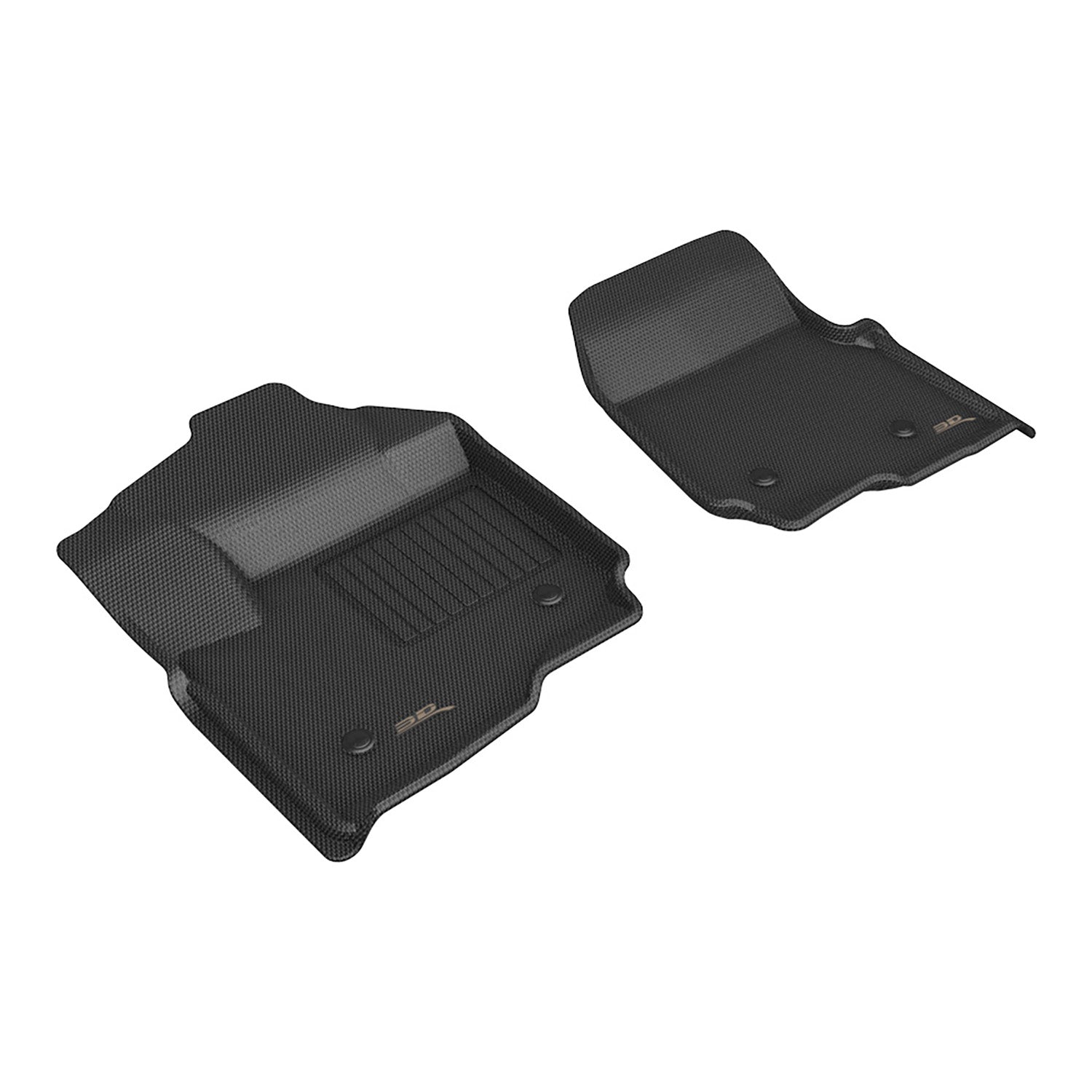3D Maxpider 2023-2024 Ford F-250 Supercab Custom Fit Floor Liner 1st Row Kagu Carbon Fiber Embossed Pattern Black L1FR16011509