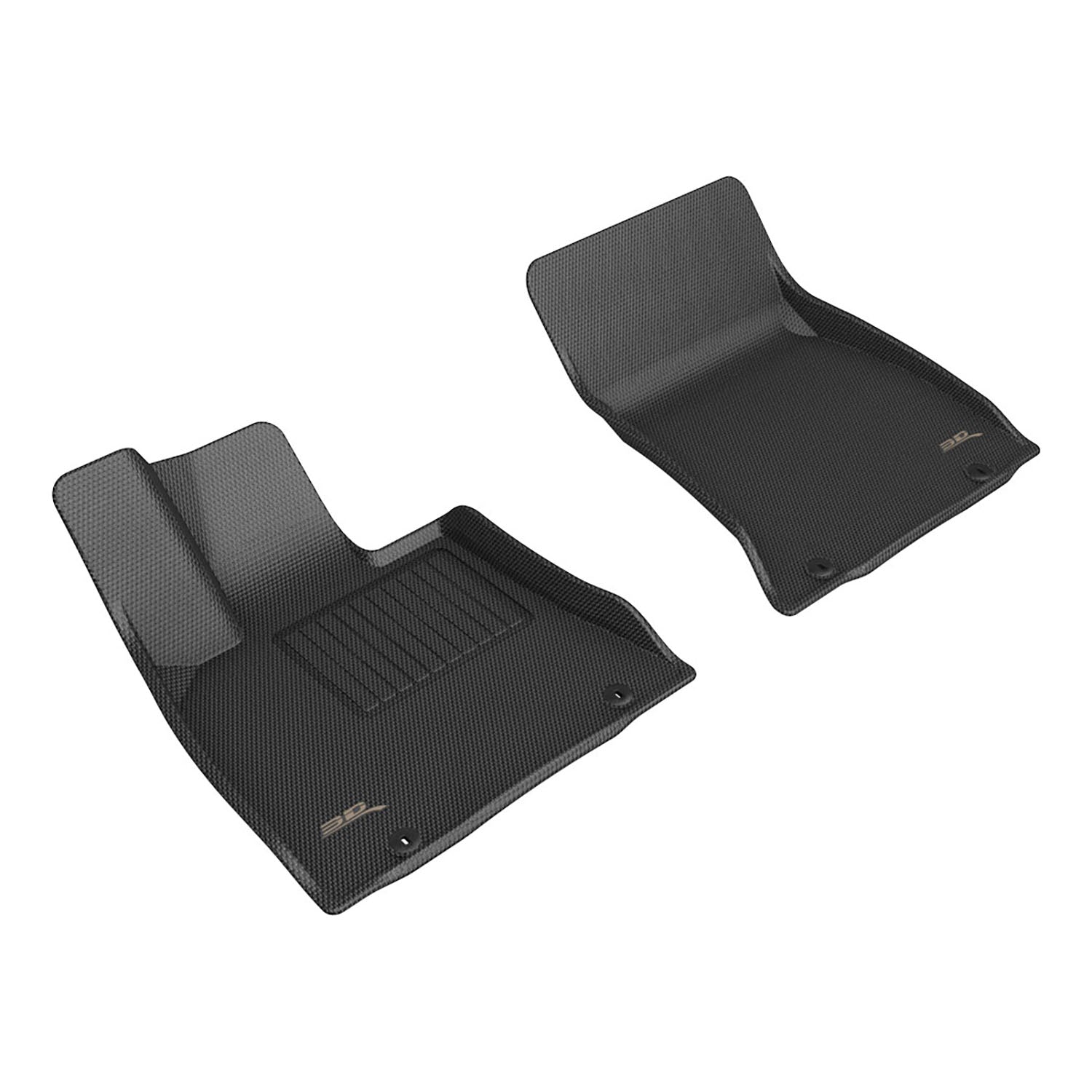 3D Maxpider 2023-2024 Genesis G80 Kagu 1st Row Floor Mat Carbon Fiber Embossed Pattern Black L1GS01011509
