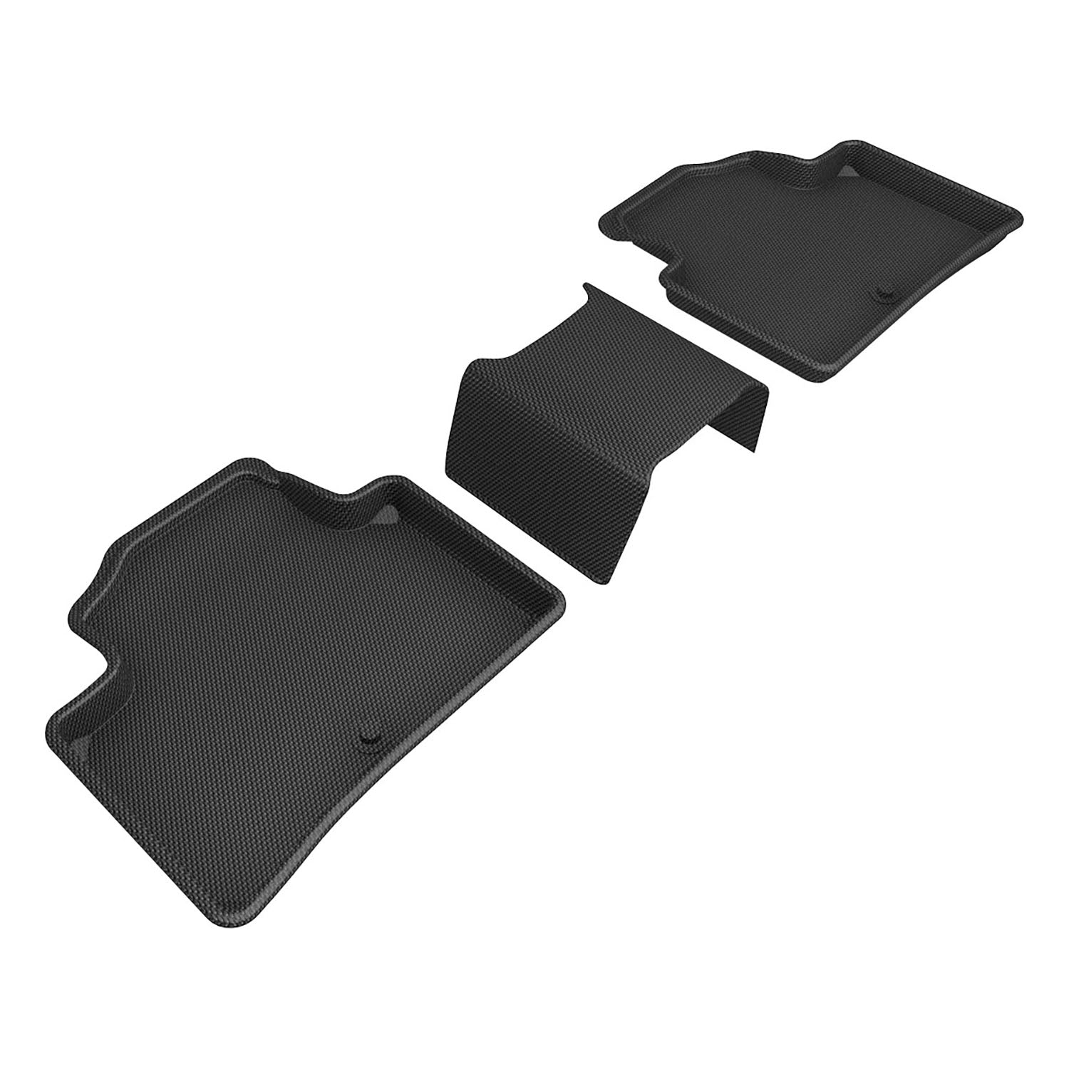 3D Maxpider 2022-2023 Genesis Gv70 Kagu 2Nd Row Floor Mat Carbon Fiber Embossed Pattern Black L1GS01121509