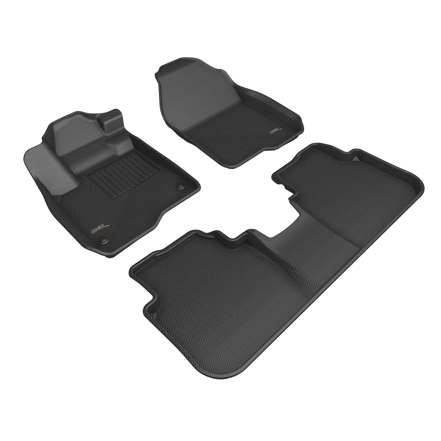 3D Maxpider 2023-2024 Honda CR-V 1st 2nd Row Kagu Carbon Fiber Embossed Pattern Floor Mat Black L1HD13201509