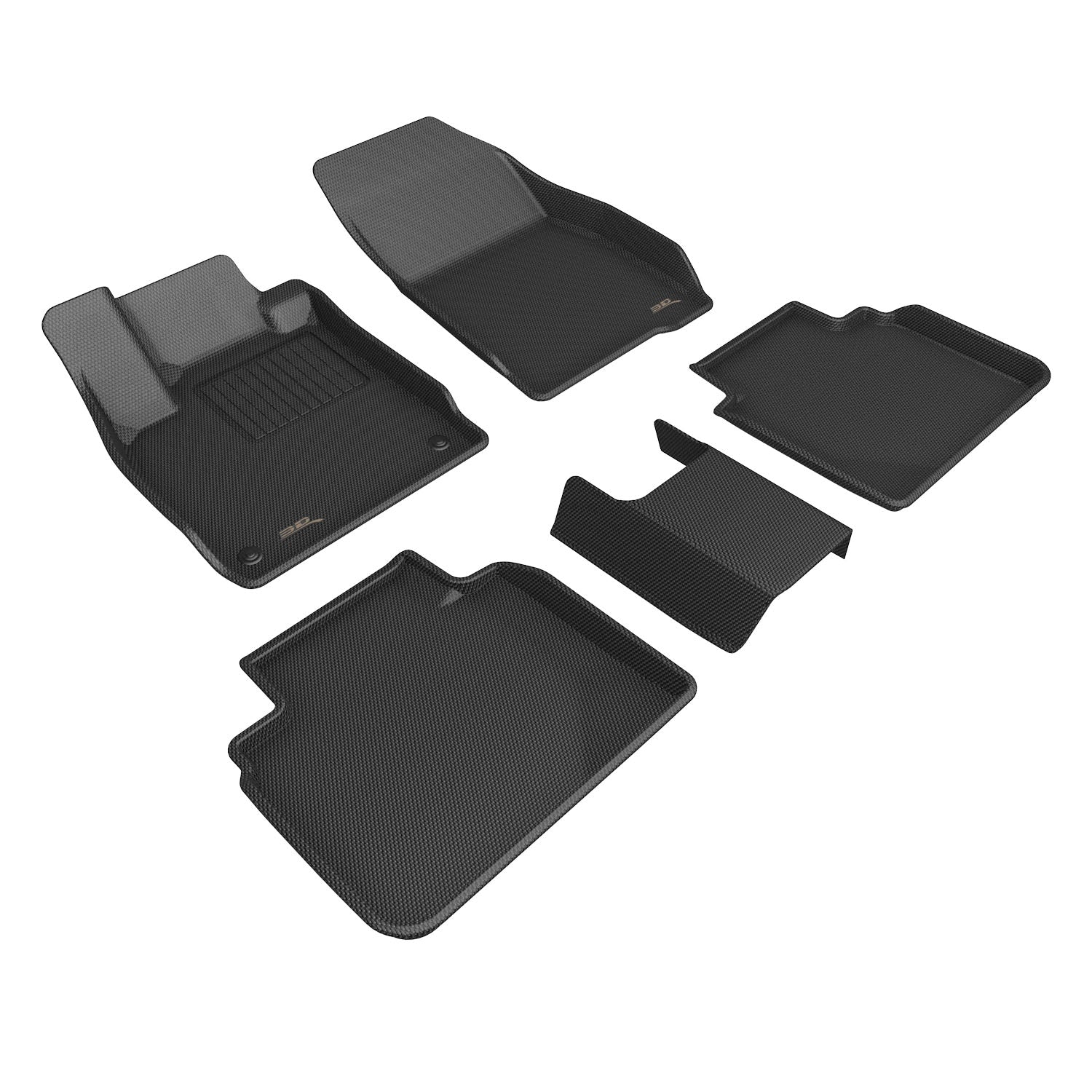 3D Maxpider 2023-2024 Honda Accord Kagu 1st 2nd Row Kagu Carbon Fiber Embossed Pattern Floor Mat Black L1HD13401509