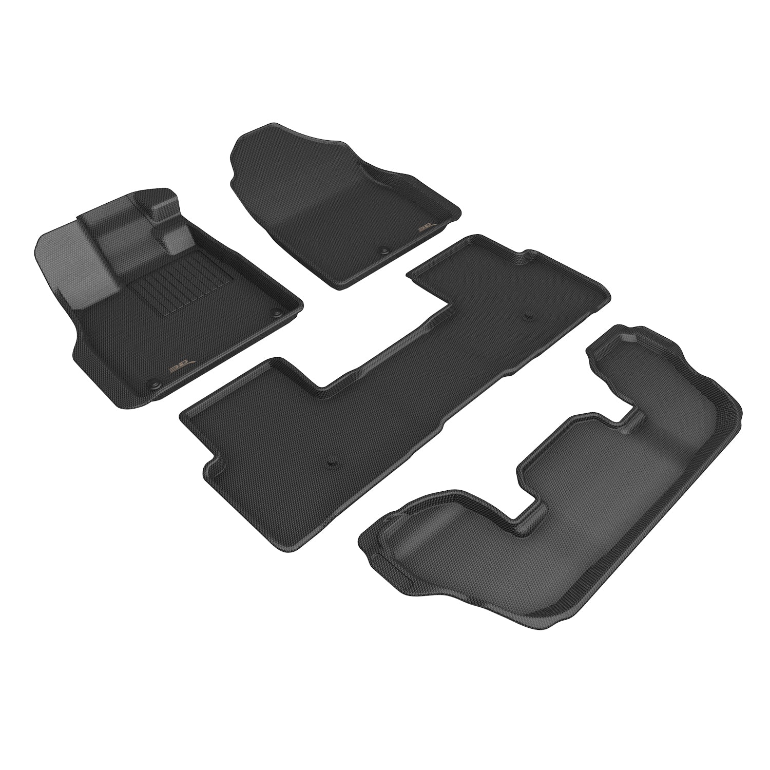 3D Maxpider 2023-2024 Honda Pilot Kagu 1st 2nd 3rd Row Custom Fit Floor Liner Mat Black L1HD13501509