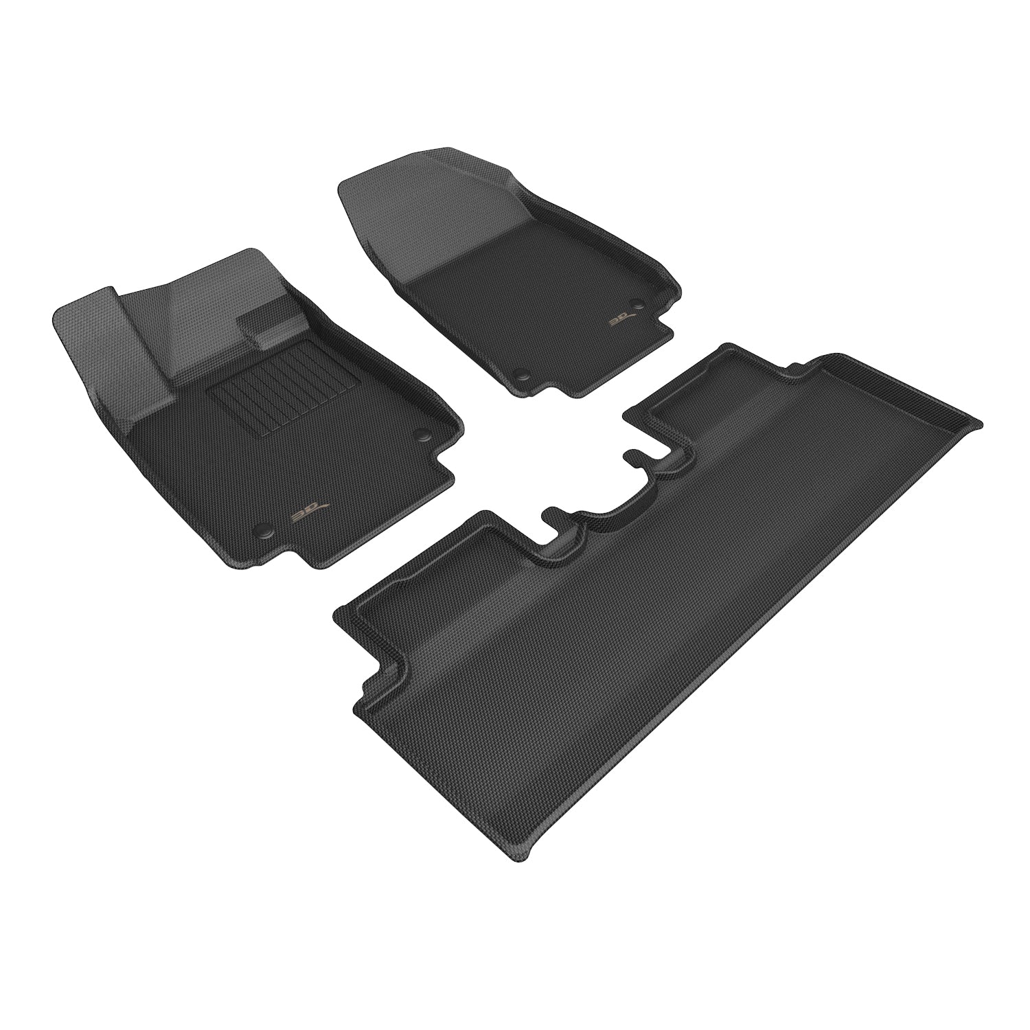 3D Maxpider 2023 Hyundai Ioniq 6 1st 2nd Row Kagu Floor Mats Carbon Fiber Embossed Pattern Black L1HY13401509