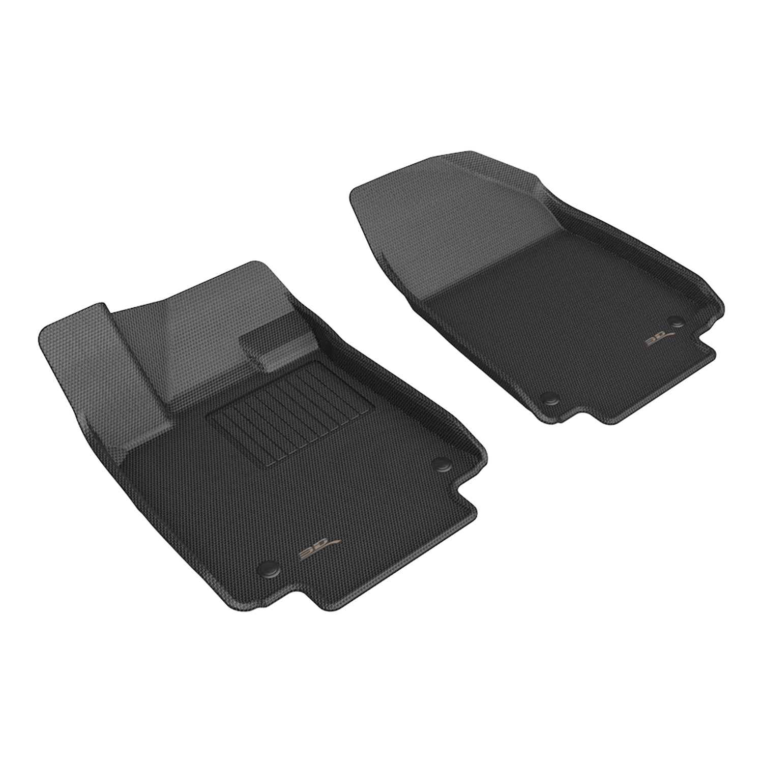 3D Maxpider 2023 Hyundai Ioniq 6 Kagu 1st Row Floor Mats Carbon Fiber Embossed Pattern Black L1HY13411509