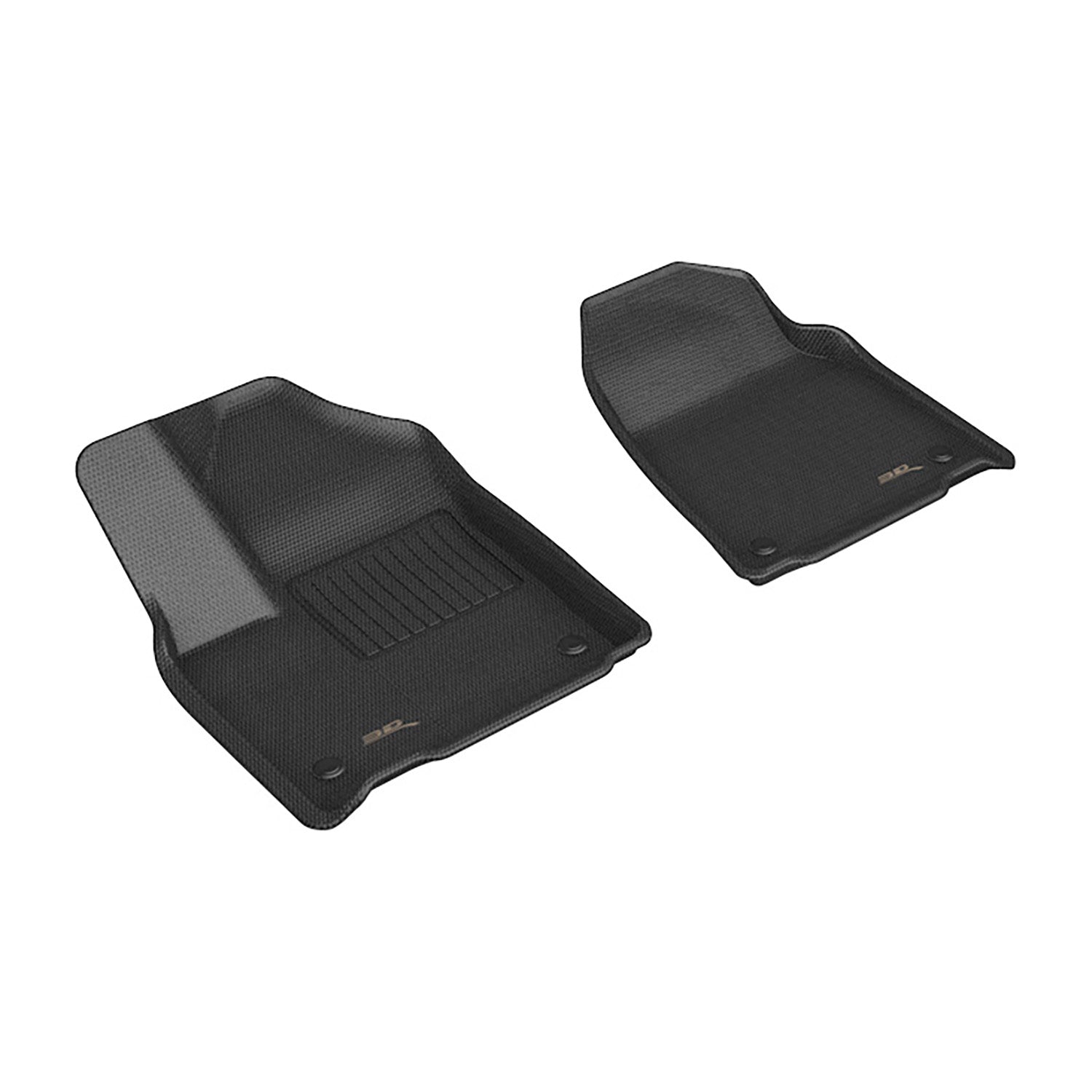 3D Maxpider 2022-2024 Jeep Wagoneer 7 & 8 Seat Kagu 1St Row Floor Mat Carbon Fiber Embossed Pattern Black L1JP02811509