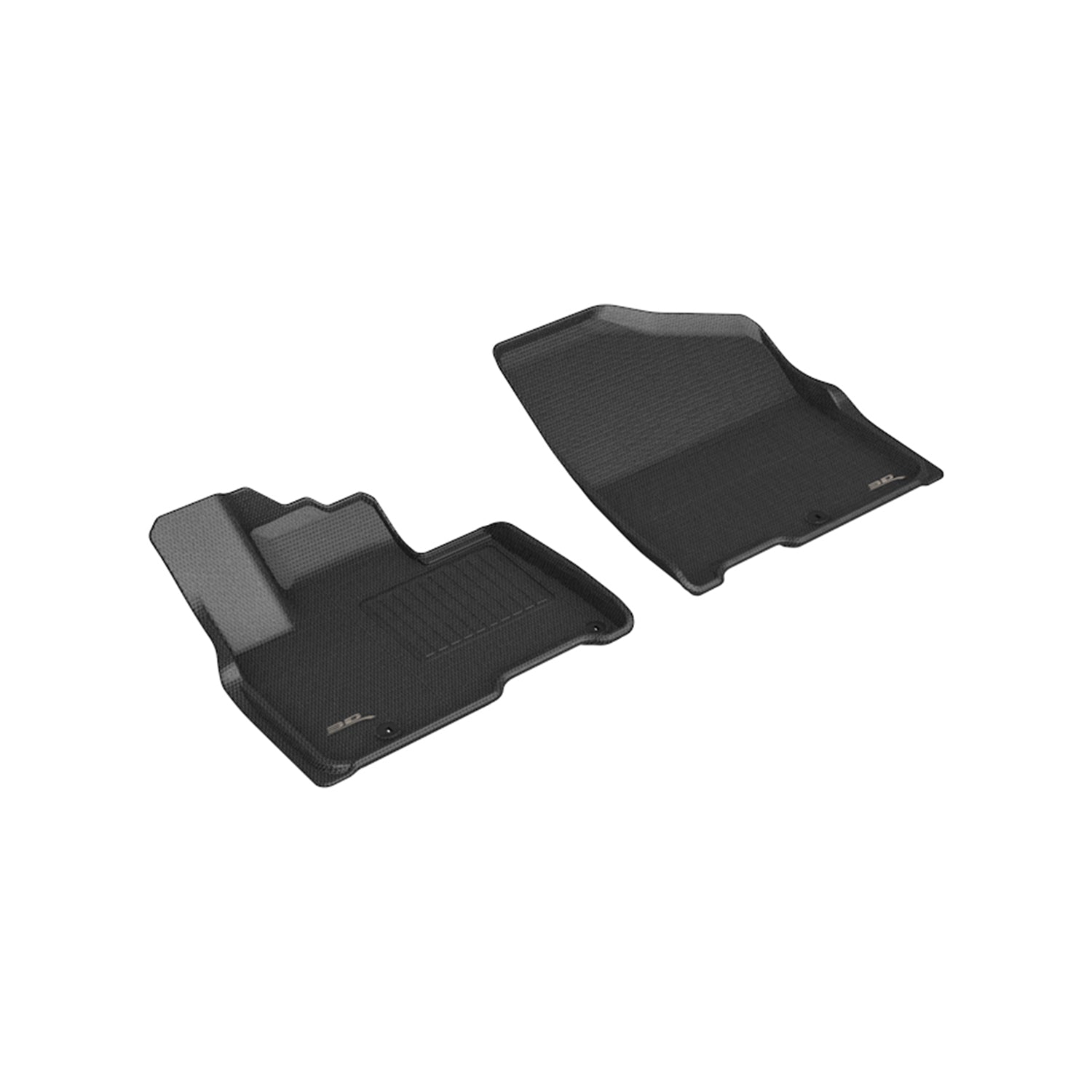 3D Maxpider 2022-2024 Kia Carnival 1st Row Kagu Carbon Fiber Embossed Pattern Floor Mat Black L1KA06411509