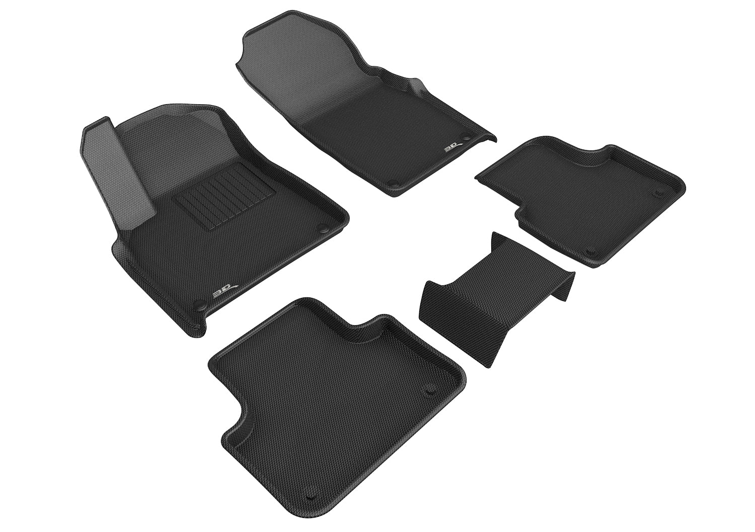 3D Maxpider 2019-2024 Lamborghini Urus Custom Fit Floor Liner Kagu 1st 2nd Row Floor Mat Carbon Fiber Embossed Pattern Black L1LB00001509