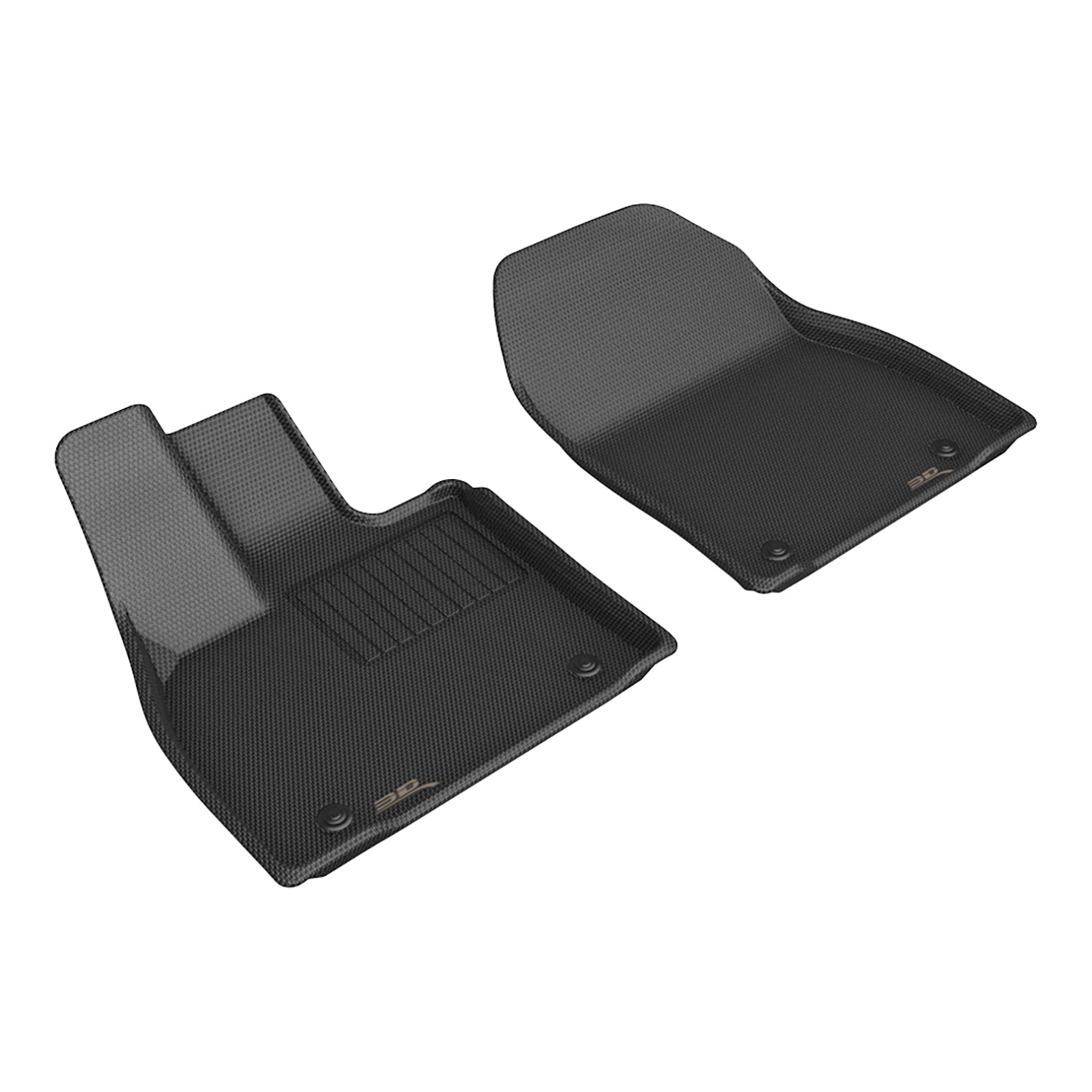 3D Maxpider 2023 Lexus RZ Kagu 1st Row Floor Mat Carbon Fiber Embossed Pattern Black L1LX08411509