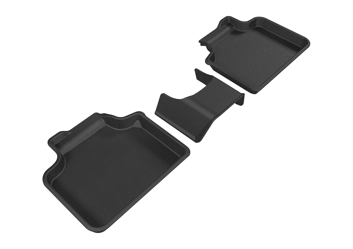 3D Maxpider 2017-2024 Mini Countryman 2nd Row 3Pcs Floor Mat Kagu Carbon Fiber Embossed Pattern Black L1MN01821509