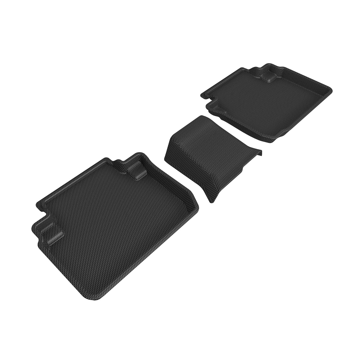 3D Maxpider 2018-2024 Mitsubishi Eclipse Cross Kagu 2nd Row Carbon Fiber Embossed Pattern Black Floor Mats L1MT05621509