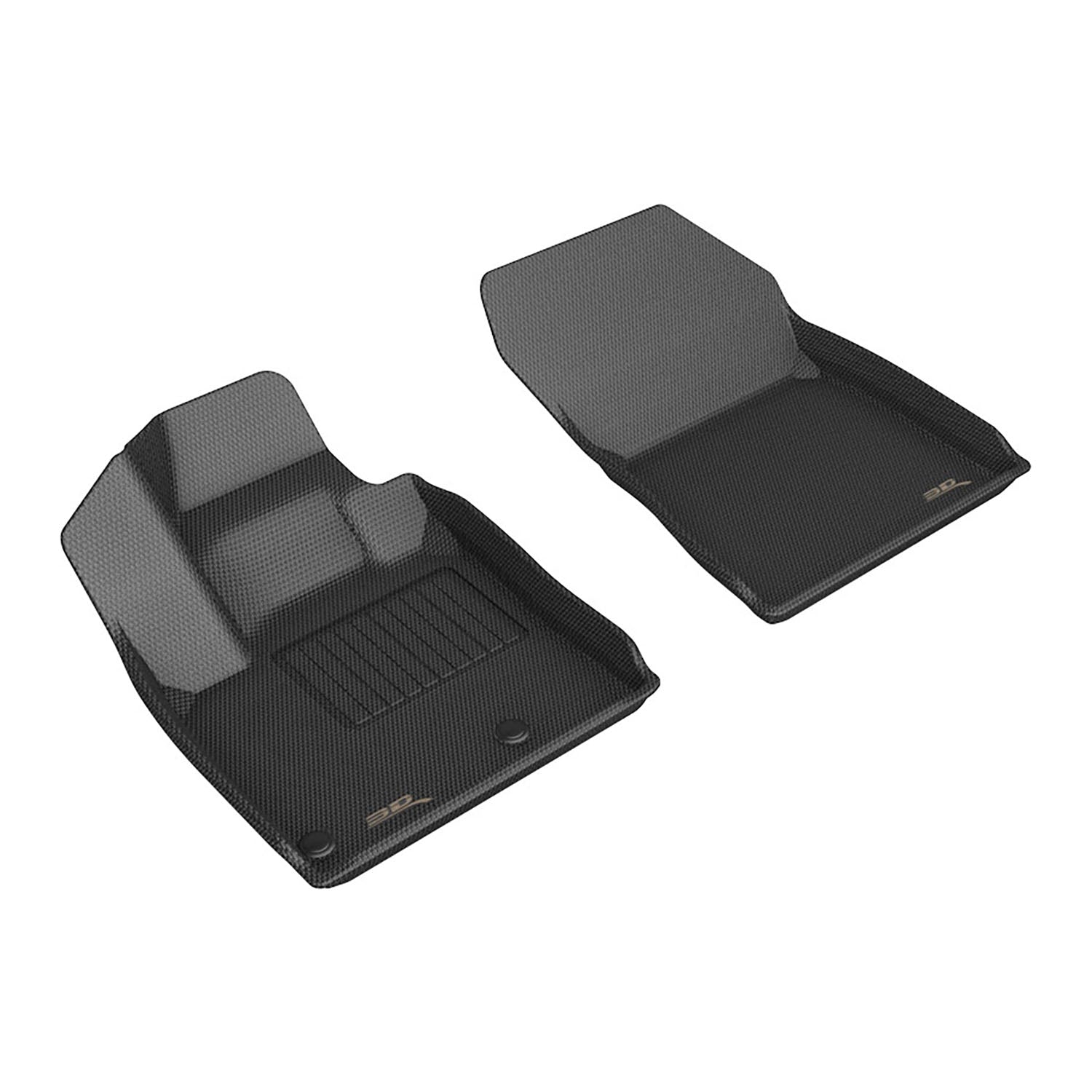 3D Maxpider 2022-2024 Mitsubishi Outlander Custom Fit Kagu Black 1st 2nd Row Black Kagu Carbon Fiber Embossed Pattern Floor Mat L1MT07111509