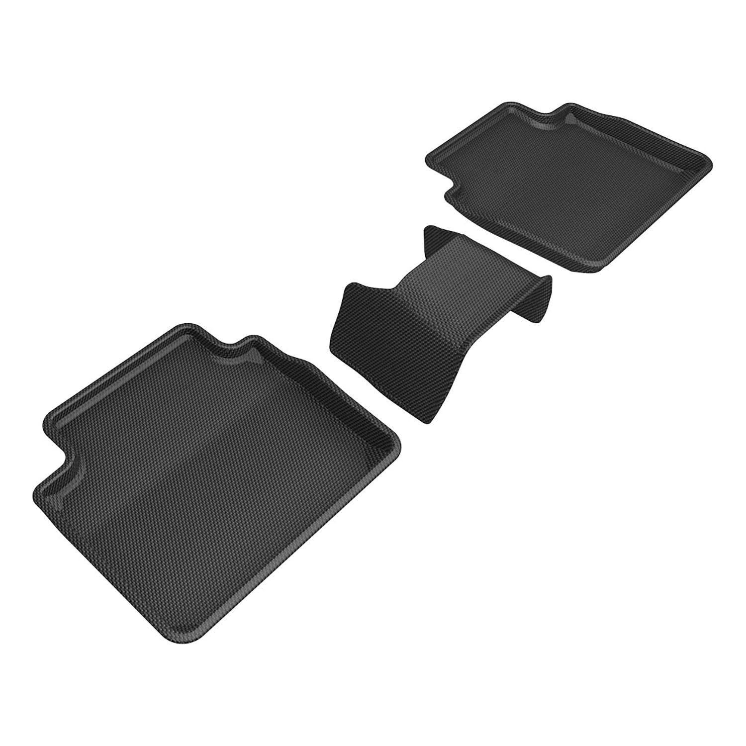 3D Maxpider 2023-2024 Mazda Cx-50 Kagu 2nd Row Carbon Fiber Embossed Pattern Black Floor Mats L1MZ08121509