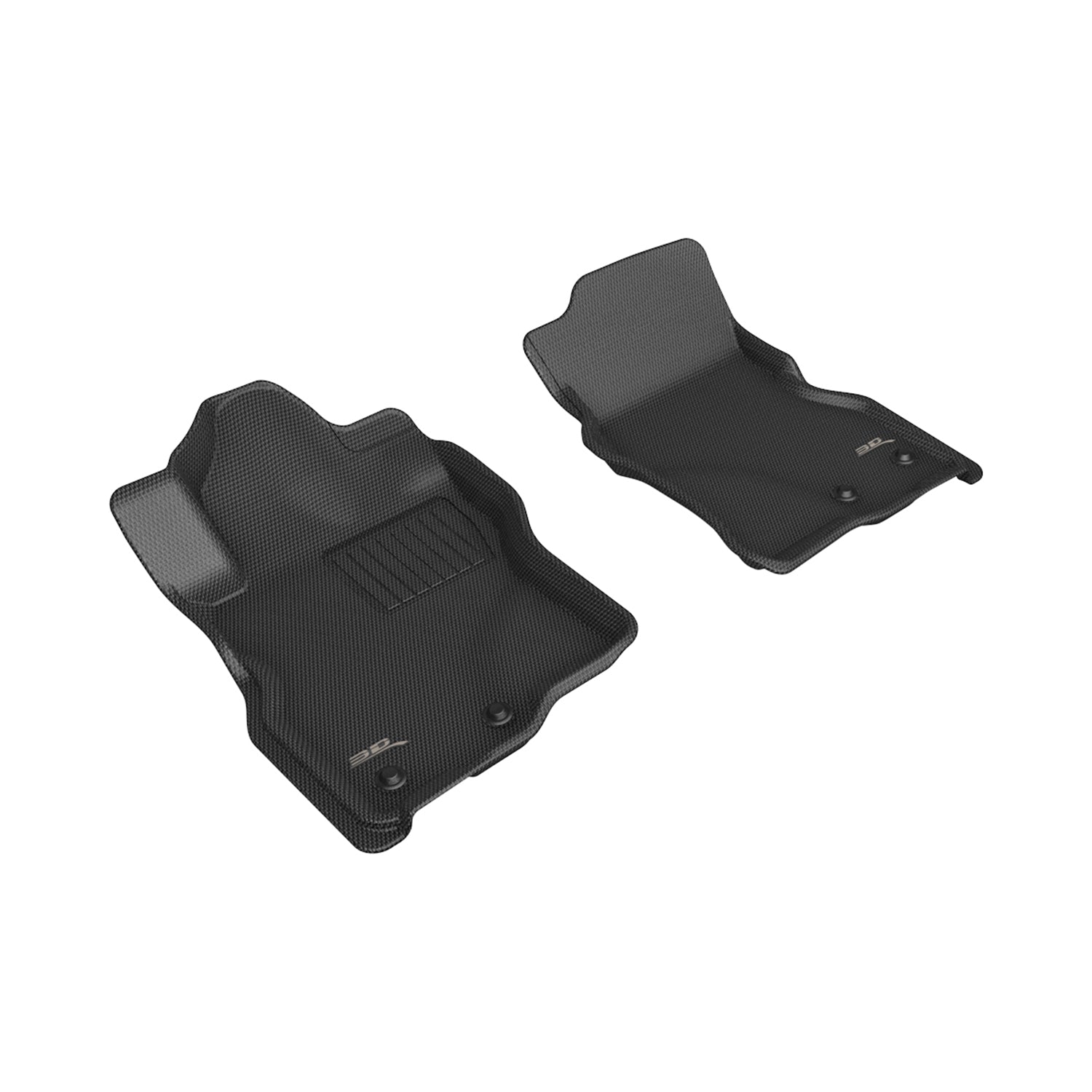 3D Maxpider 2022-2024 Nissan Frontier Custom Fit Kagu 1st Row Carbon Fiber Embossed Pattern Floor Mat Black L1NS13811509