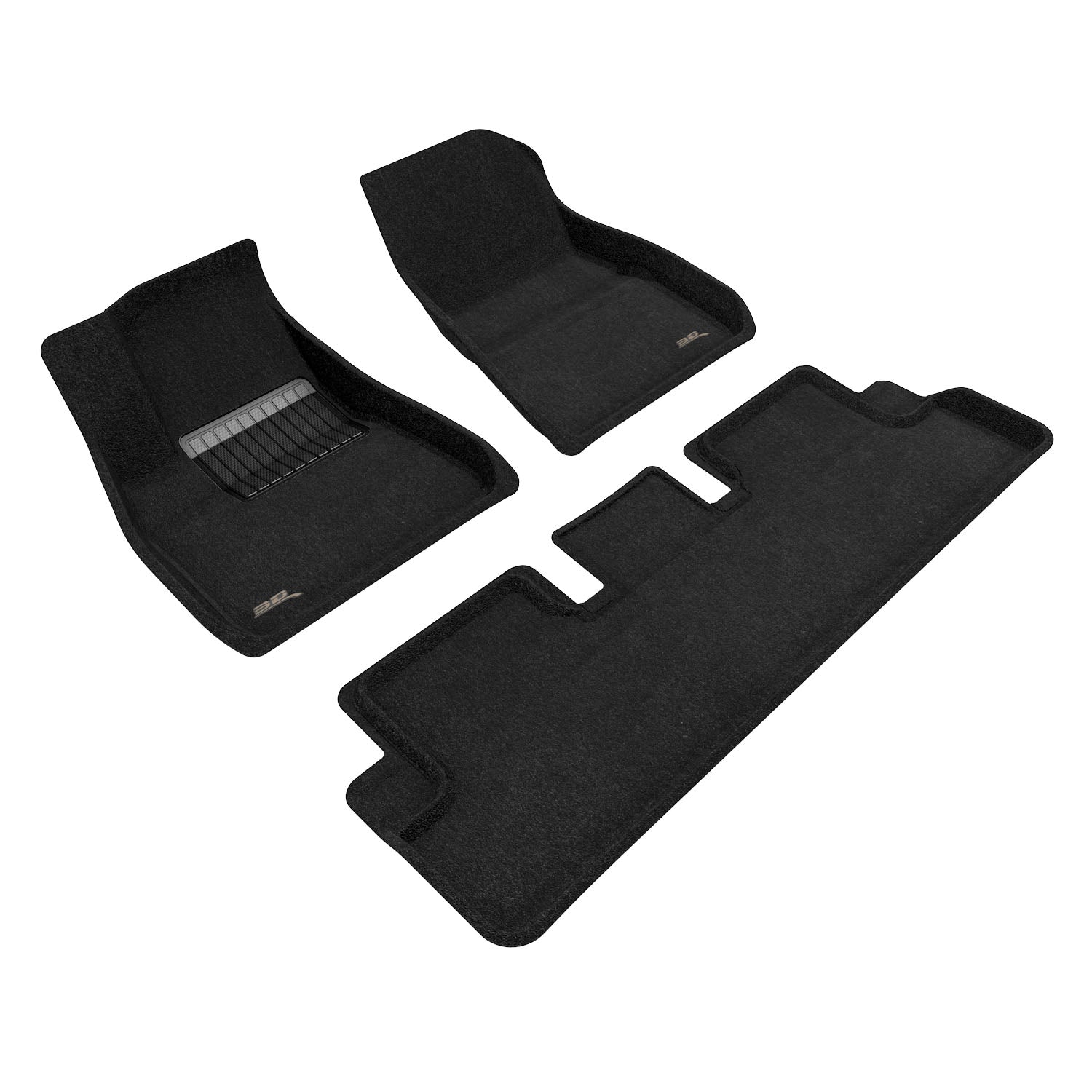 3D Maxpider 2020-2023 Tesla Model 3 Elegant 1st Row 2nd Row Woven Nylon Floor Mat Black L1TL02604709