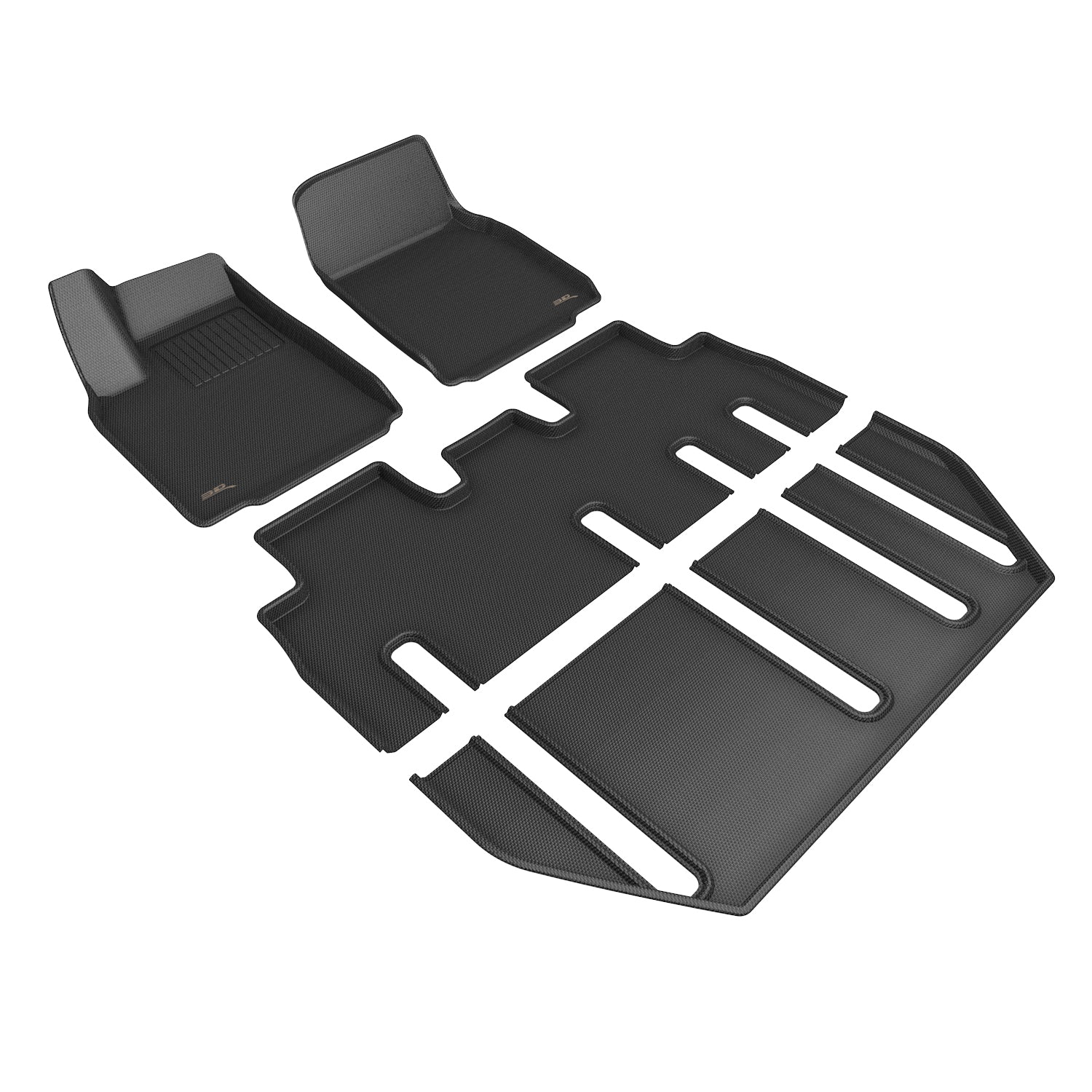 3D Maxpider 2022-2024 Tesla Model X 7 Seat 1st 2nd & 3rd Row Custom Fit Kagu Black Full Set Floor Liner L1TL04801509