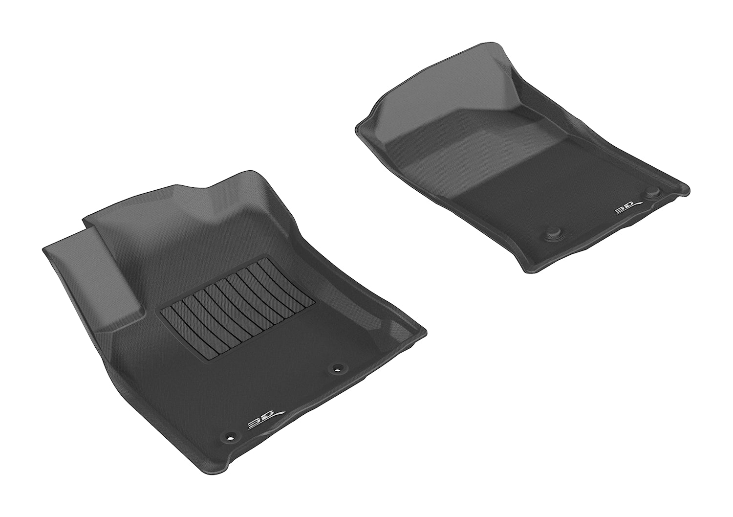 3D Maxpider 2012-2018 Toyota Prado 150 Custom Fit Kagu 1st Row Floor Mat Carbon Fiber Embossed Pattern Black L1TY14211509
