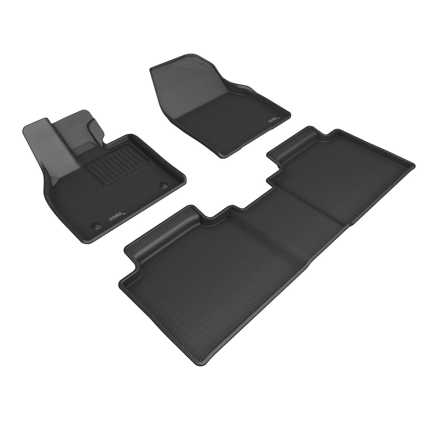 3D Maxpider 2021-2023 Toyota BZ4X Kagu 1st 2nd Row Carbon Fiber Embossed Pattern Black Floor Mats L1TY29001509