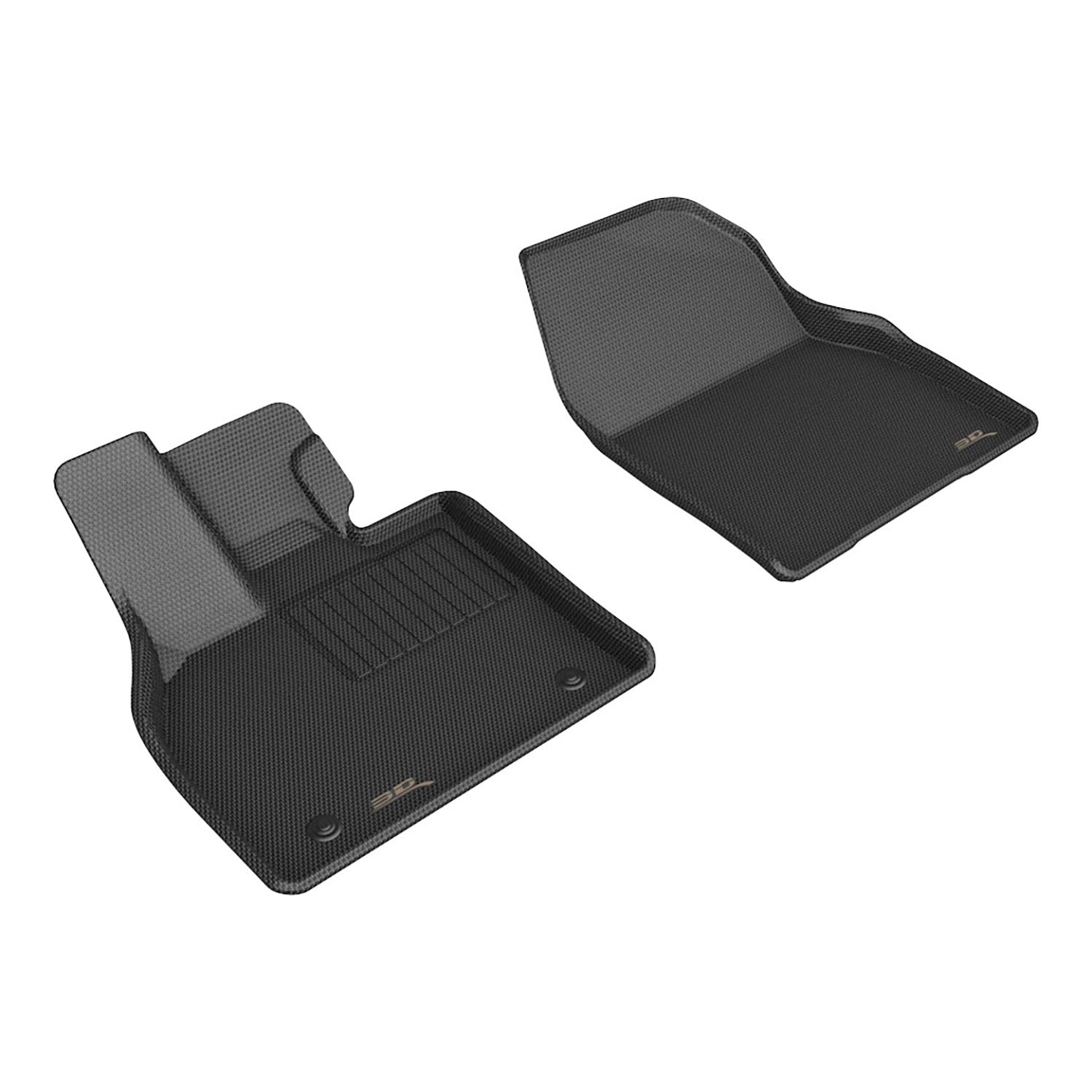 3D Maxpider 2021-2023 Toyota BZ4X Kagu 1st Row Carbon Fiber Embossed Pattern Black Floor Mats L1TY29011509