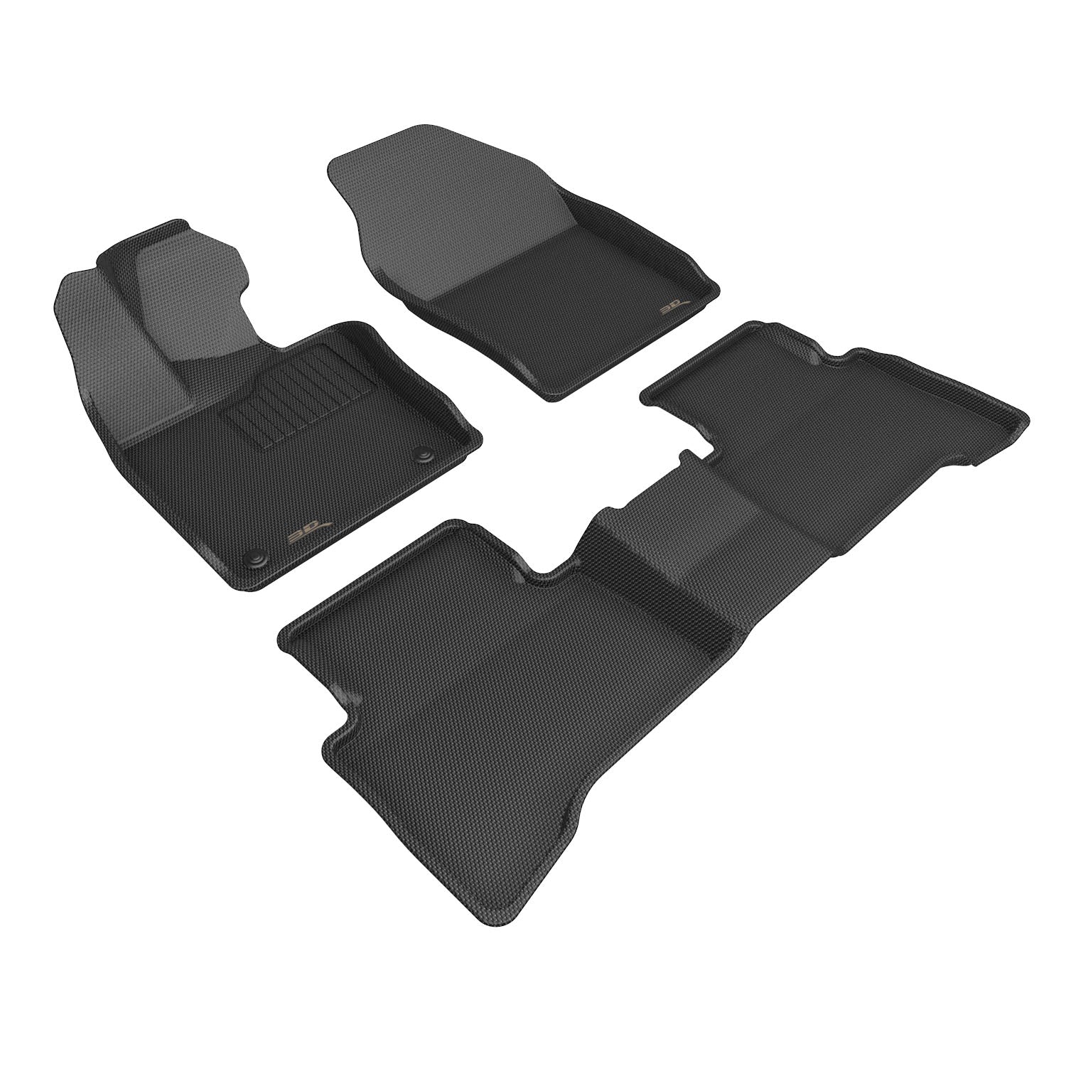 3D Maxpider 2023-2024 Toyota Prius Custom Fit Floor Liner 1st 2nd Row Black Kagu Carbon Fiber Embossed Pattern L1TY30501509