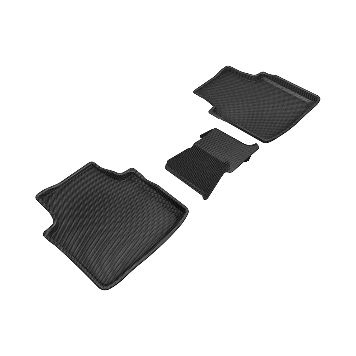 3D Maxpider 2019-2024 Volkswagen Arteon Custom Fit 2nd Row Kagu Floor Mat Carbon Fiber Embossed Pattern Black L1VW09421509
