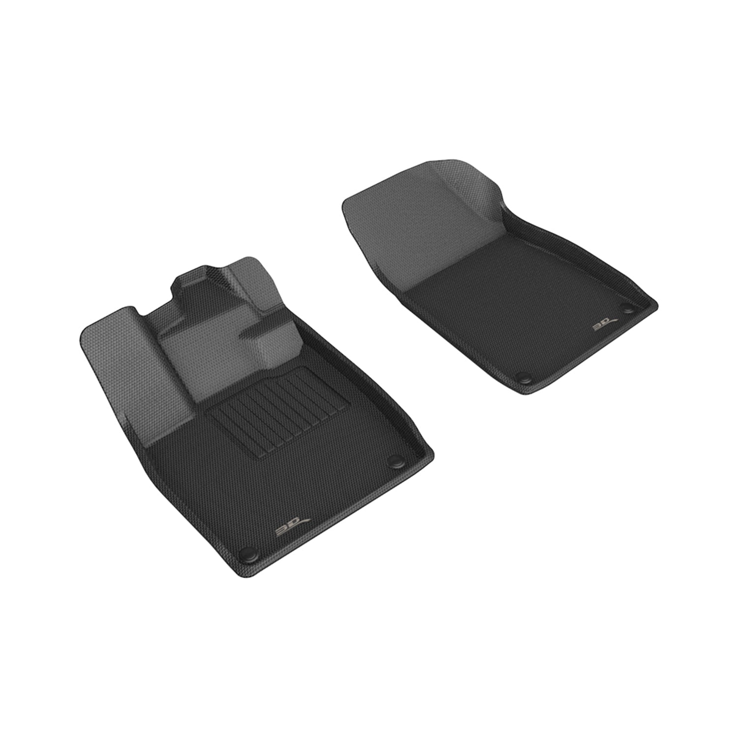 3D Maxpider 2021-2024 Volkswagen Id.4 Custom Fit Kagu 1st Row Floor Mat Carbon Fiber Embossed Pattern Black L1VW11911509