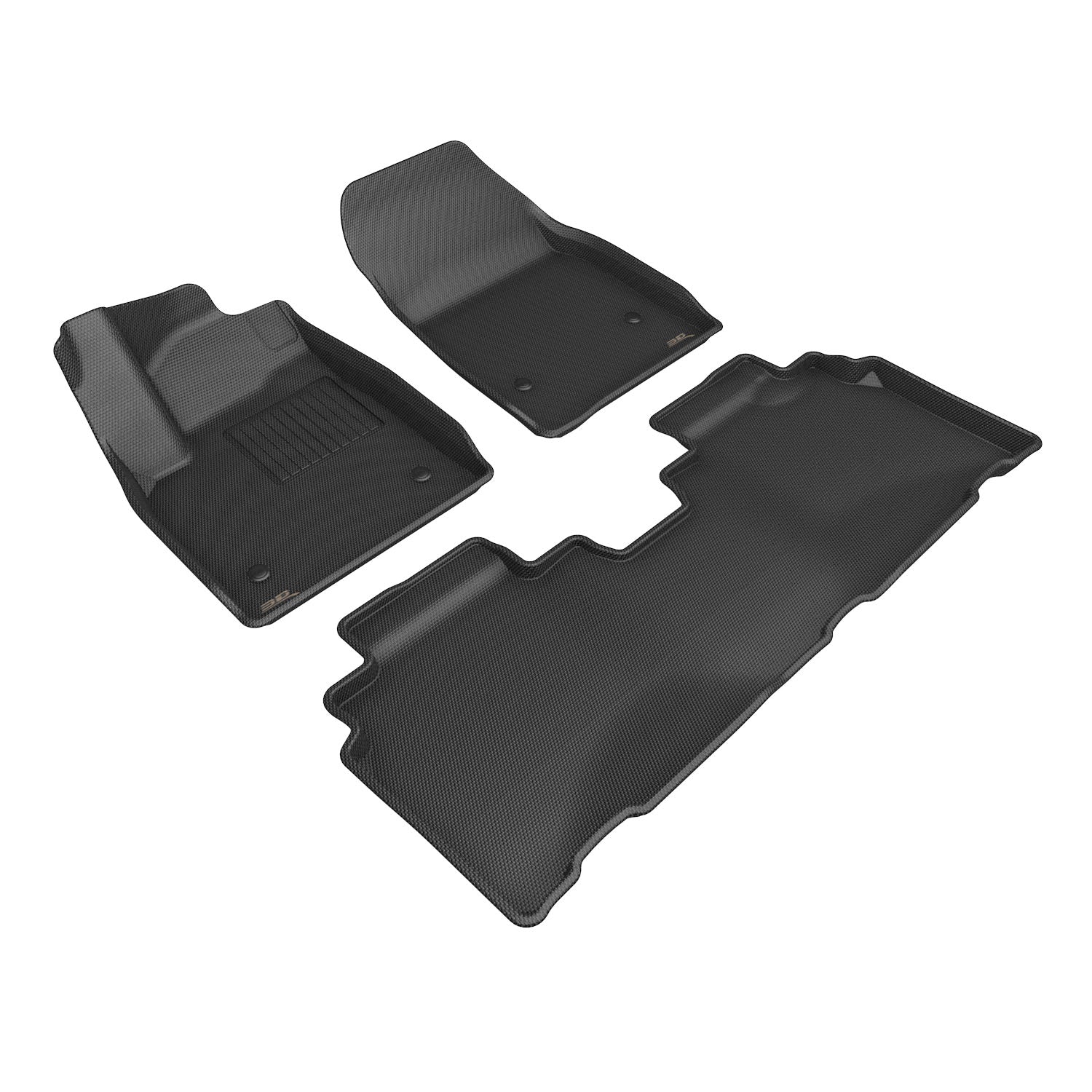3D Maxpider 2023-2024 Cadillac Lyriq Kagu Black 1st 2nd Row Kagu Carbon Fiber Embossed Pattern Floor Mat Black L1CD02501509