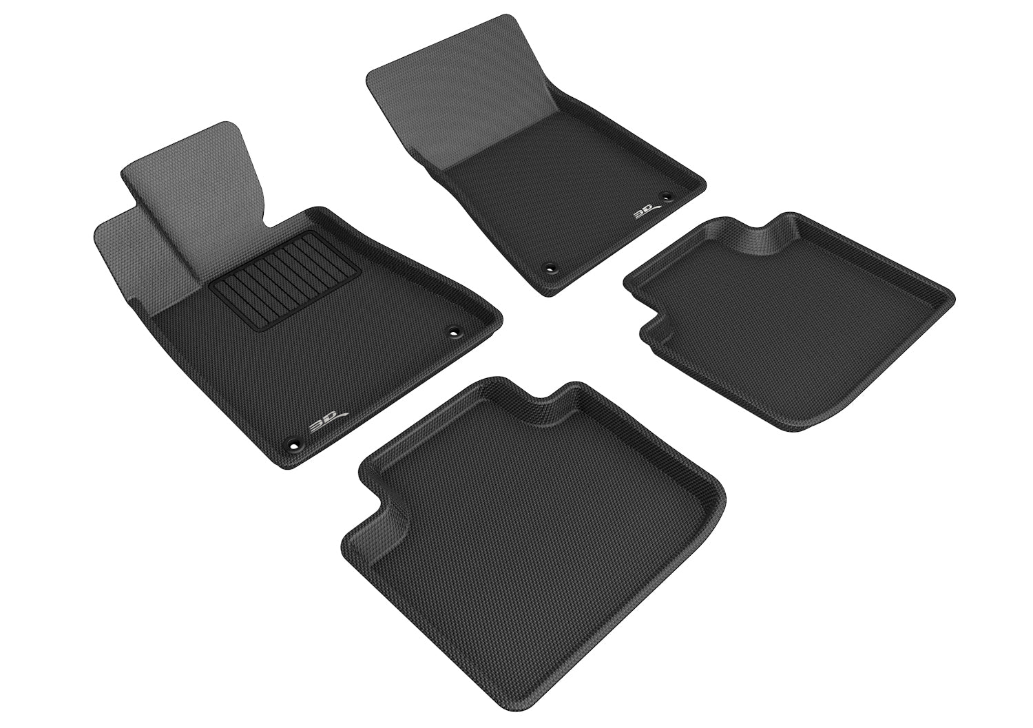 3D Maxpider 2005-2011 Lexus GS Kagu Black 1st Row 2nd Row Floor Liner L1LX00401509