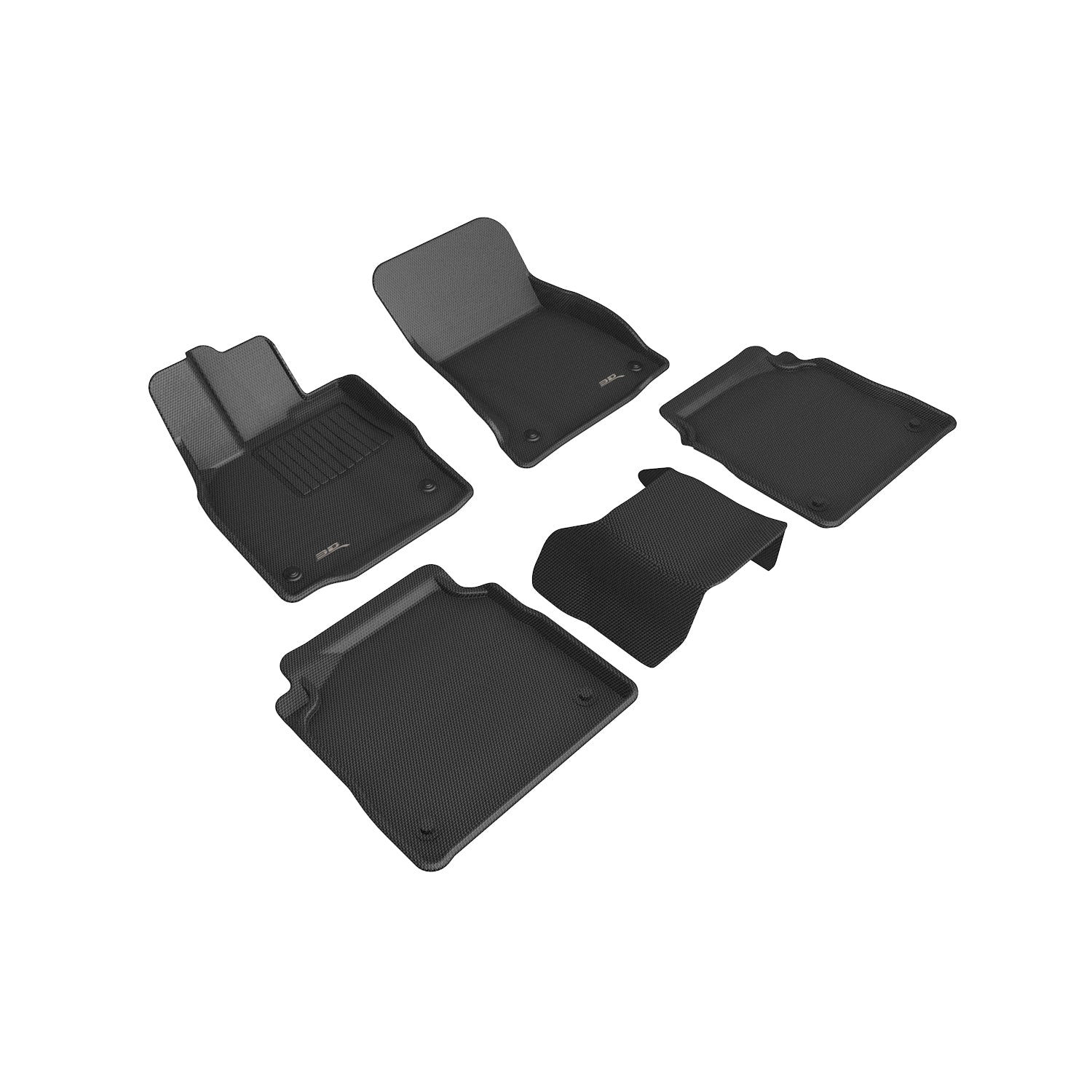 3D Maxpider 2018-2024 Lexus LS Series Custom Fit Kagu 1st 2nd Row Carbon Fiber Embossed Pattern Black Floor Mats L1LX06401509