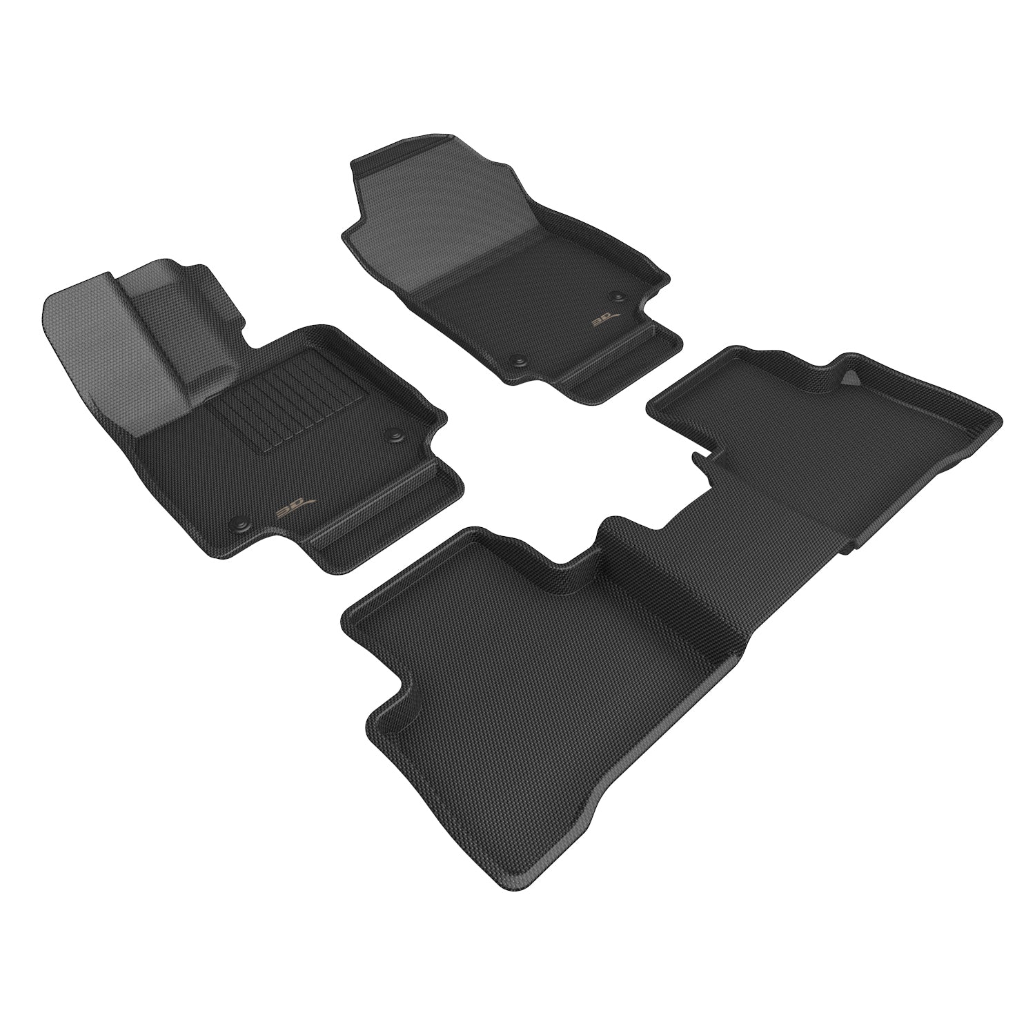 3D Maxpider 2022-2024 Lexus NX 5 Seat Hybrid Kagu 1St Row 2Nd Row Floor Mat Carbon Fiber Embossed Pattern Black L1LX07601509