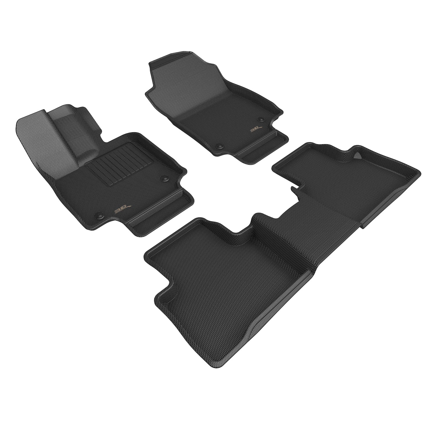 3D Maxpider 2022-2024 Lexus NX 5 Seat Gasoline Kagu 1St Row 2Nd Row Floor Mat Carbon Fiber Embossed Pattern Black L1LX07801509