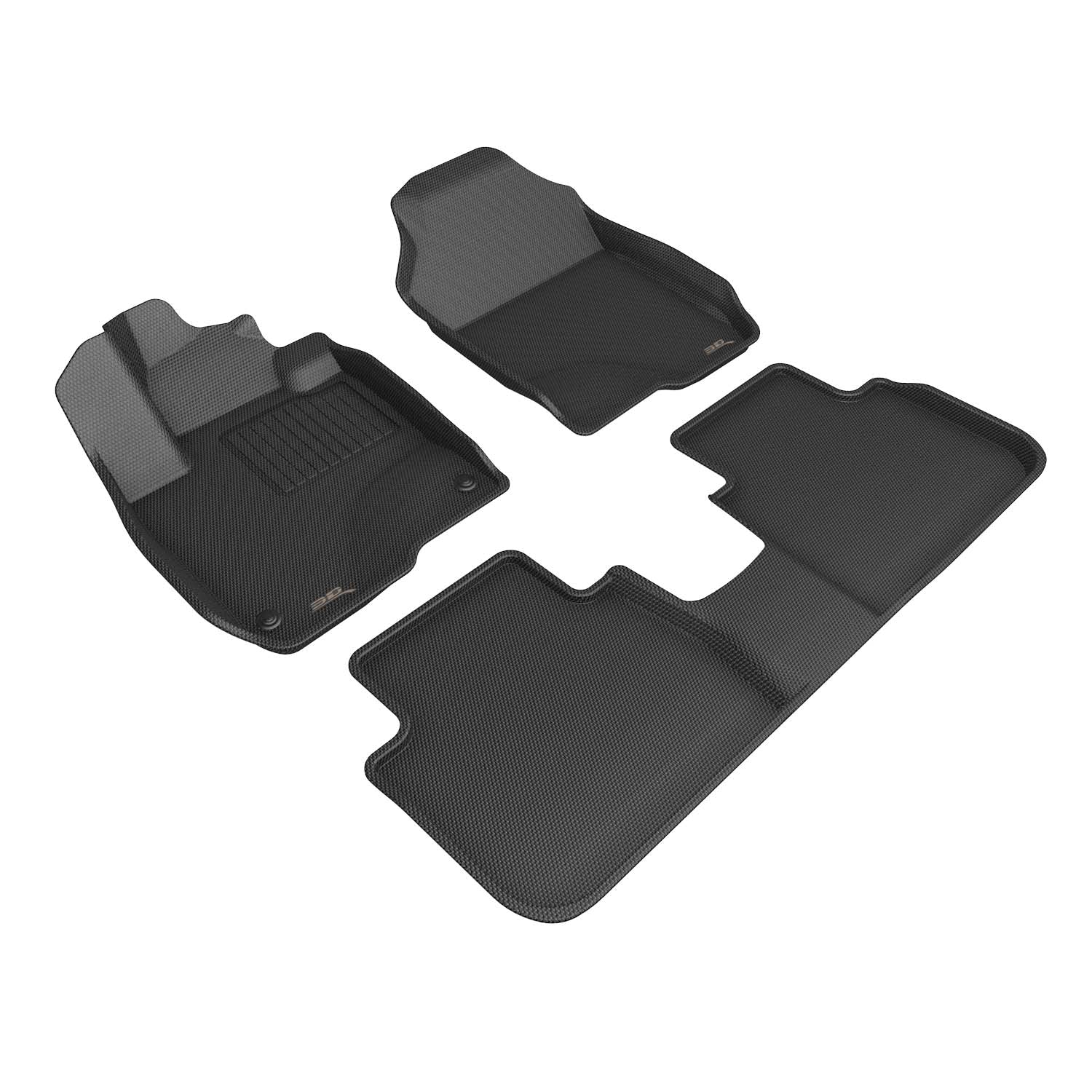 3D Maxpider 2023-2024 Honda Hr-V Custom Fit Floor Liner 1st Row 2nd Row Kagu Carbon Fiber Embossed Pattern Black L1HD13101509