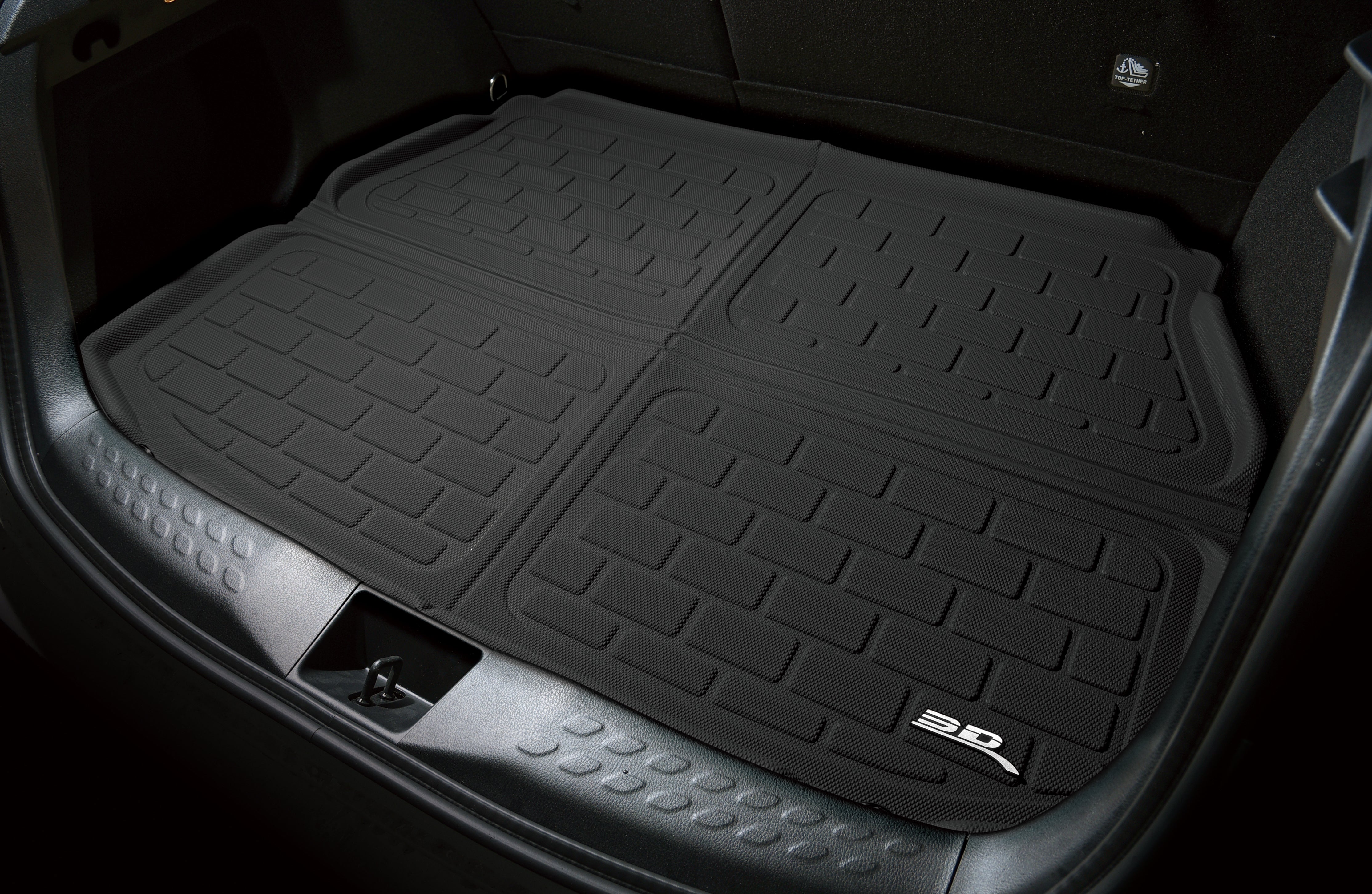 3D Maxpider 2023-2024 Mercedes-Benz GLC Class X254 Custom Fit Cargo Liner Kagu Carbon Fiber Embossed Pattern Black M1MB1781309