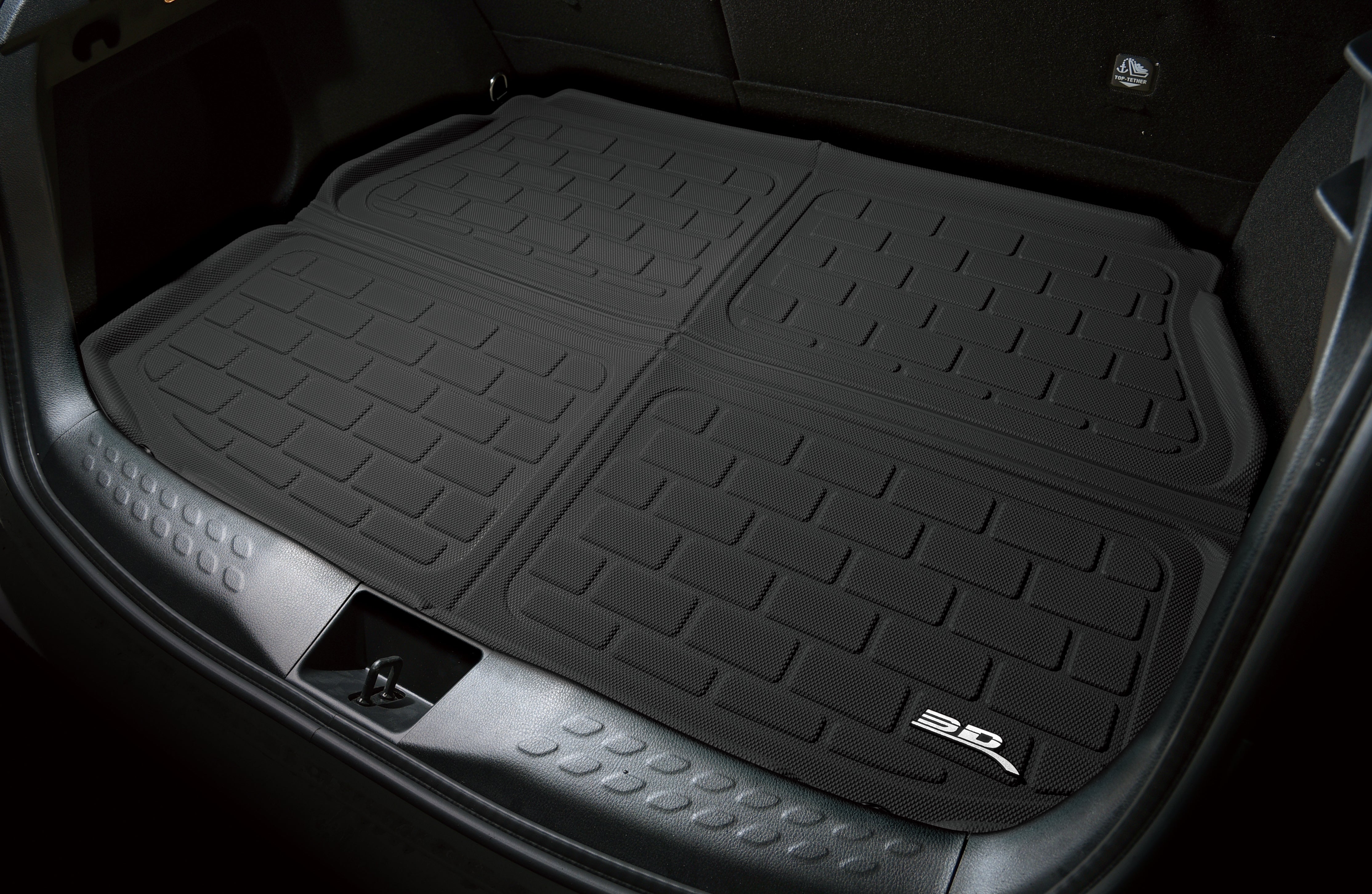 3D Maxpider 2003-2014 Volvo XC90 Custom Fit Kagu Cargo Liner Carbon Fiber Embossed Pattern Black M1VV0041309