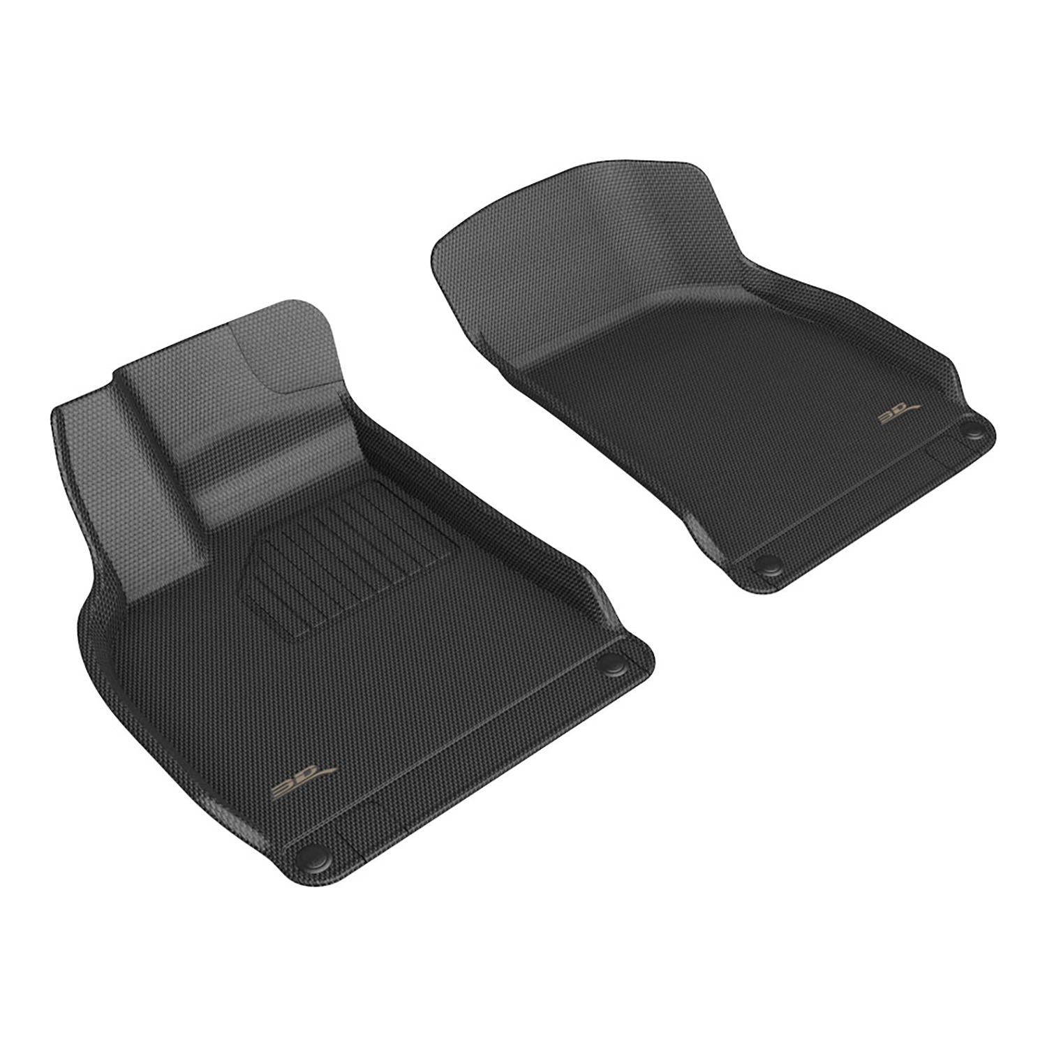 3D Maxpider 2022-2024 Lucid Air Custom Fit Kagu 1St Row Carbon Fiber Embossed Pattern Black Floor Mats L1LU00011509