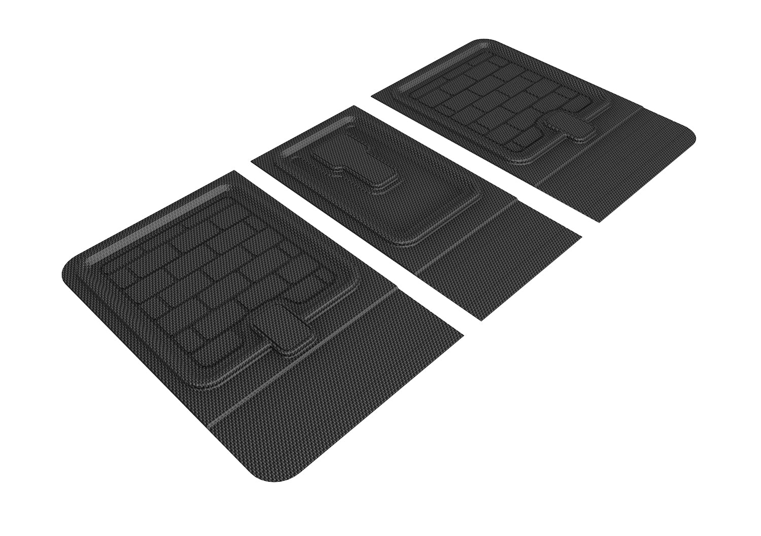 3D Maxpider 2020-2023 Tesla Model Y Custom Fit Kagu Seatback Protector Cargo Liner Black Carbon Fiber Embossed Pattern Q1TL0281309