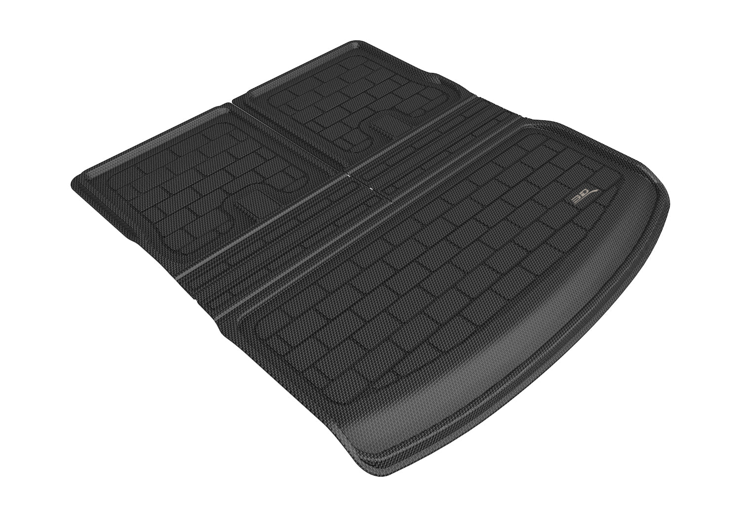3D Maxpider 2021-2023 Tesla Model Y 7-Seat Behind Third Row Seatback Protector Cross Fold Cargo Liner Carbon Fiber Embossed Pattern Kagu Black M1TL0361309