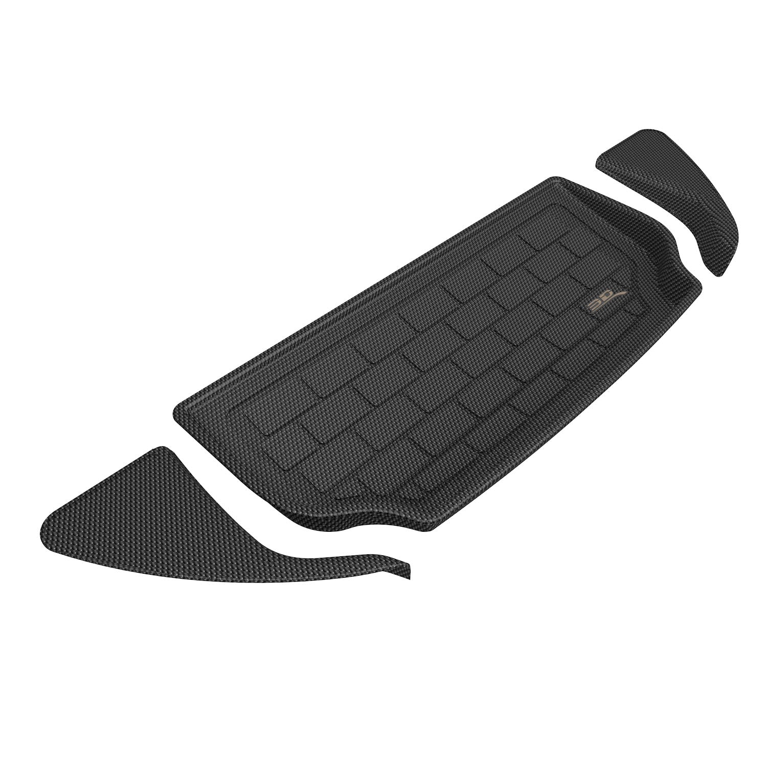 3D Maxpider 2022-2023 Tesla Model X Custom Fit Kagu Carbon Fiber Embossed Pattern Front Cargo Liner Black M1TL0471309