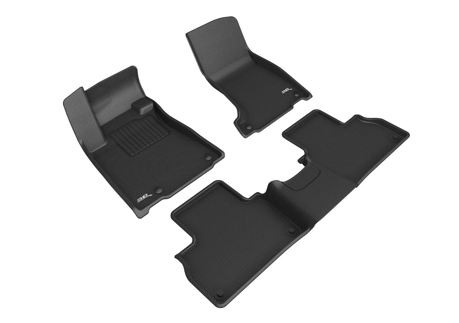 3D Maxpider 2019-2024 Maserati Levante Custom Fit Kagu Full Set 1st & 2nd Row Floor Mat Carbon Fiber Embossed Pattern Black L1MR00901509