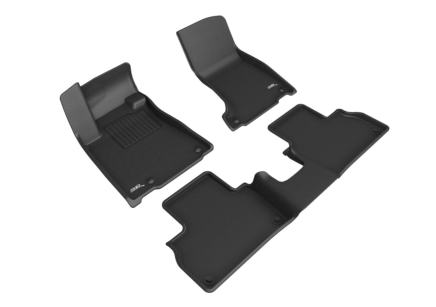 3D Maxpider 2019-2024 Maserati Levante Custom Fit Kagu Full Set 1st & 2nd Row Carbon Fiber Embossed Pattern Floor Mat Black L1MR01001509