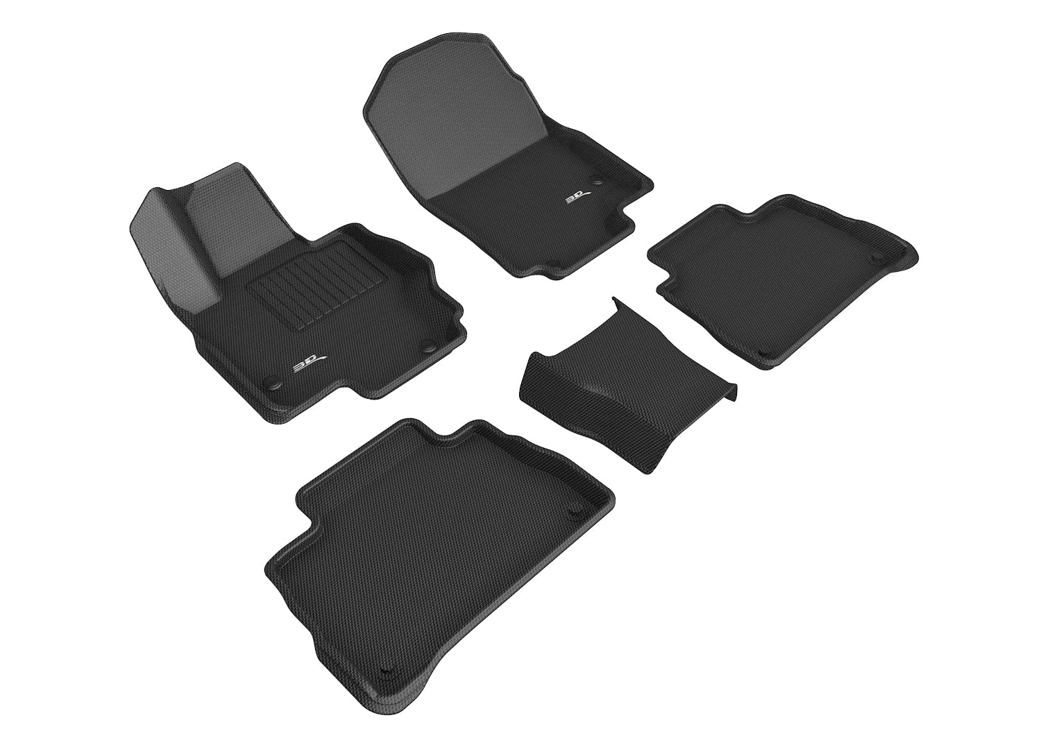 3D Maxpider 2019-2023 Mercedes-Benz GLE Class Coupe Custom Fit Kagu 1st 2nd Row Floor Mat Carbon Fiber Embossed Pattern Black L1MB14301509