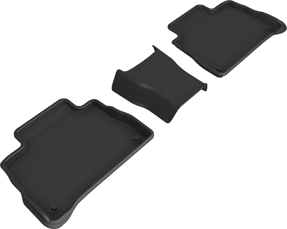 3D Maxpider 2019-2023 Mercedes-Benz GLE Coupe Custom Fit Kagu 2nd Row Floor Mat Carbon Fiber Embossed Pattern Black L1MB14321509